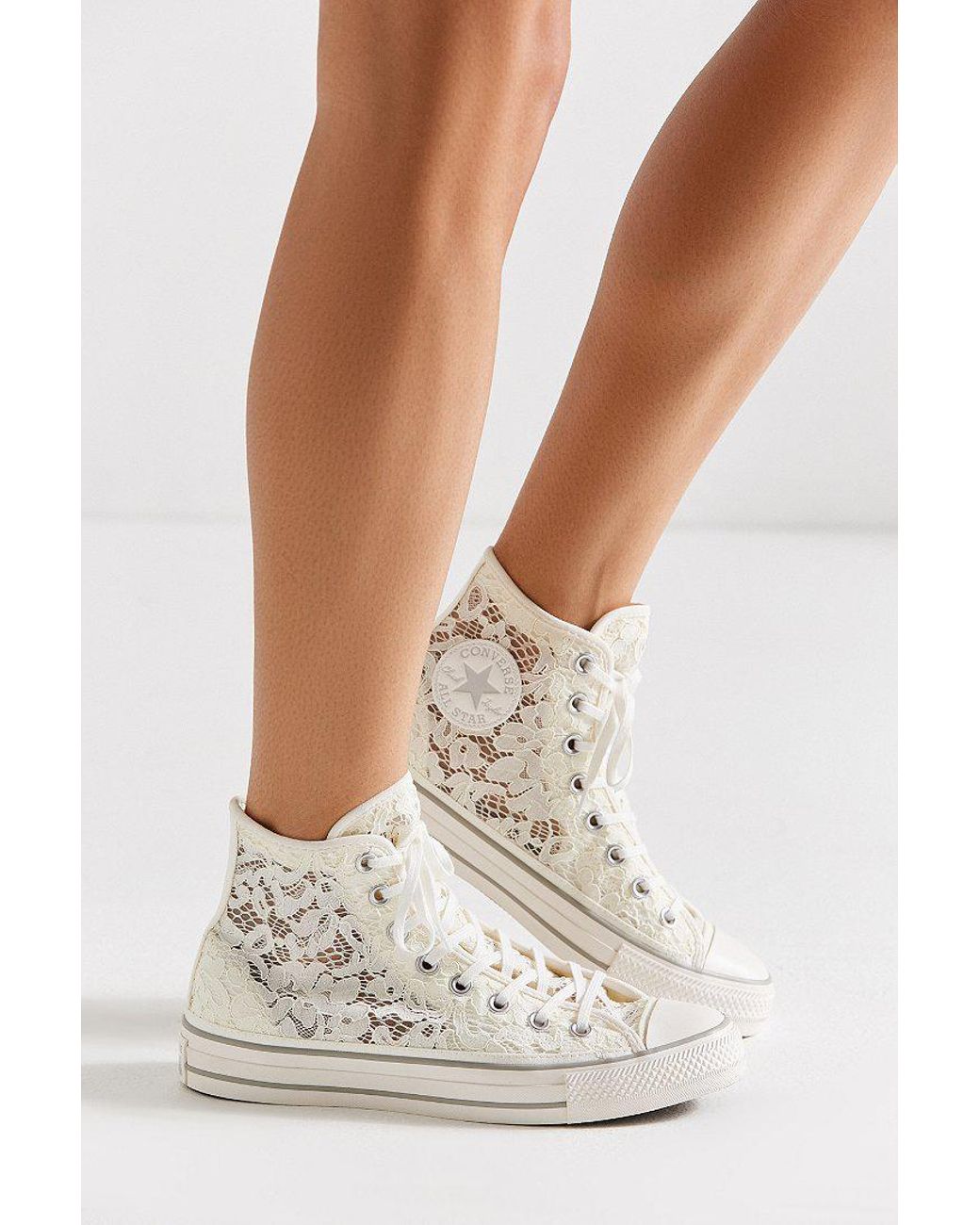 Converse Converse Chuck Taylor Lace High Top Sneaker in White | Lyst