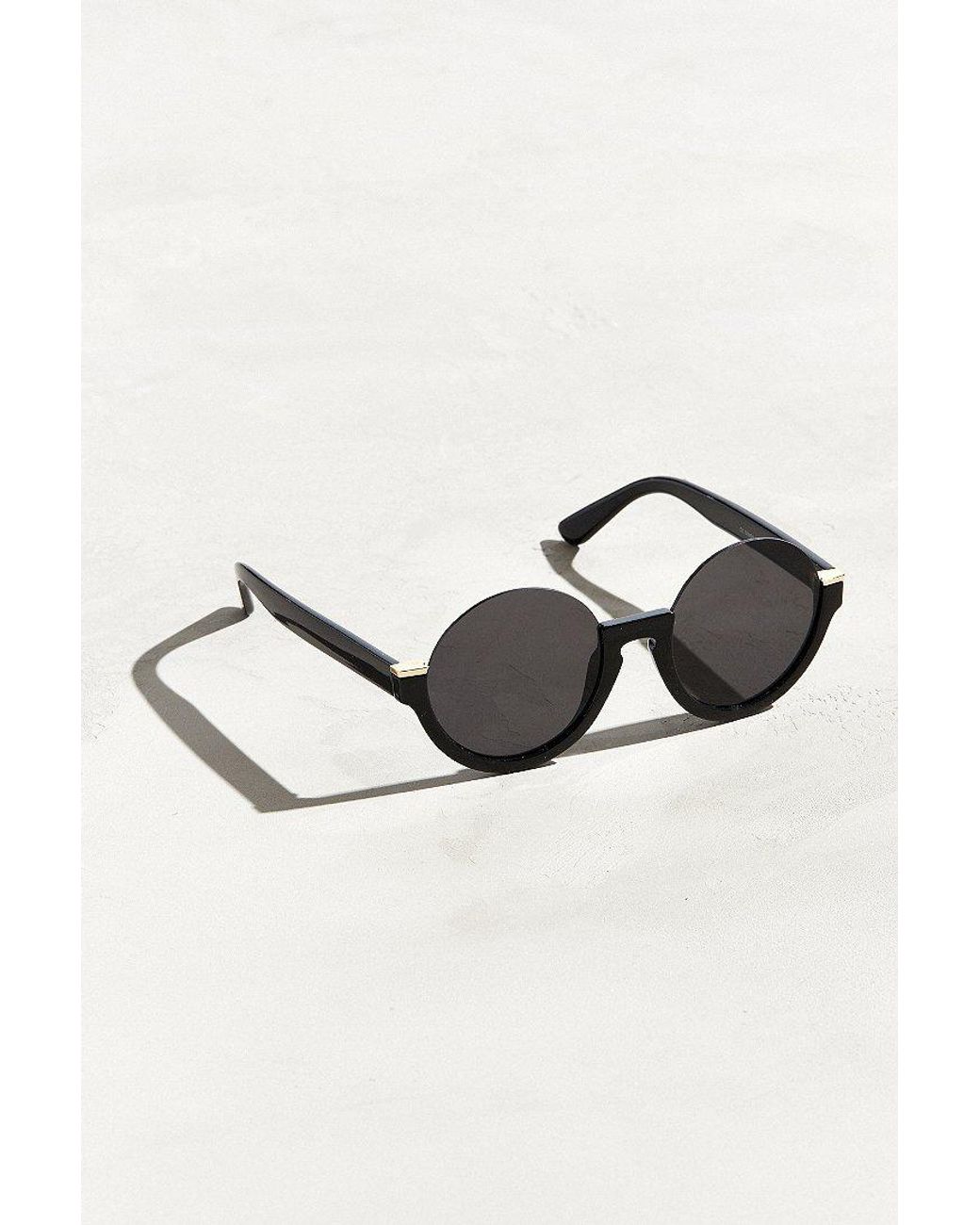 Urban Outfitters Plastic Low Half-frame Round Sunglasses in Black for Men |  Lyst