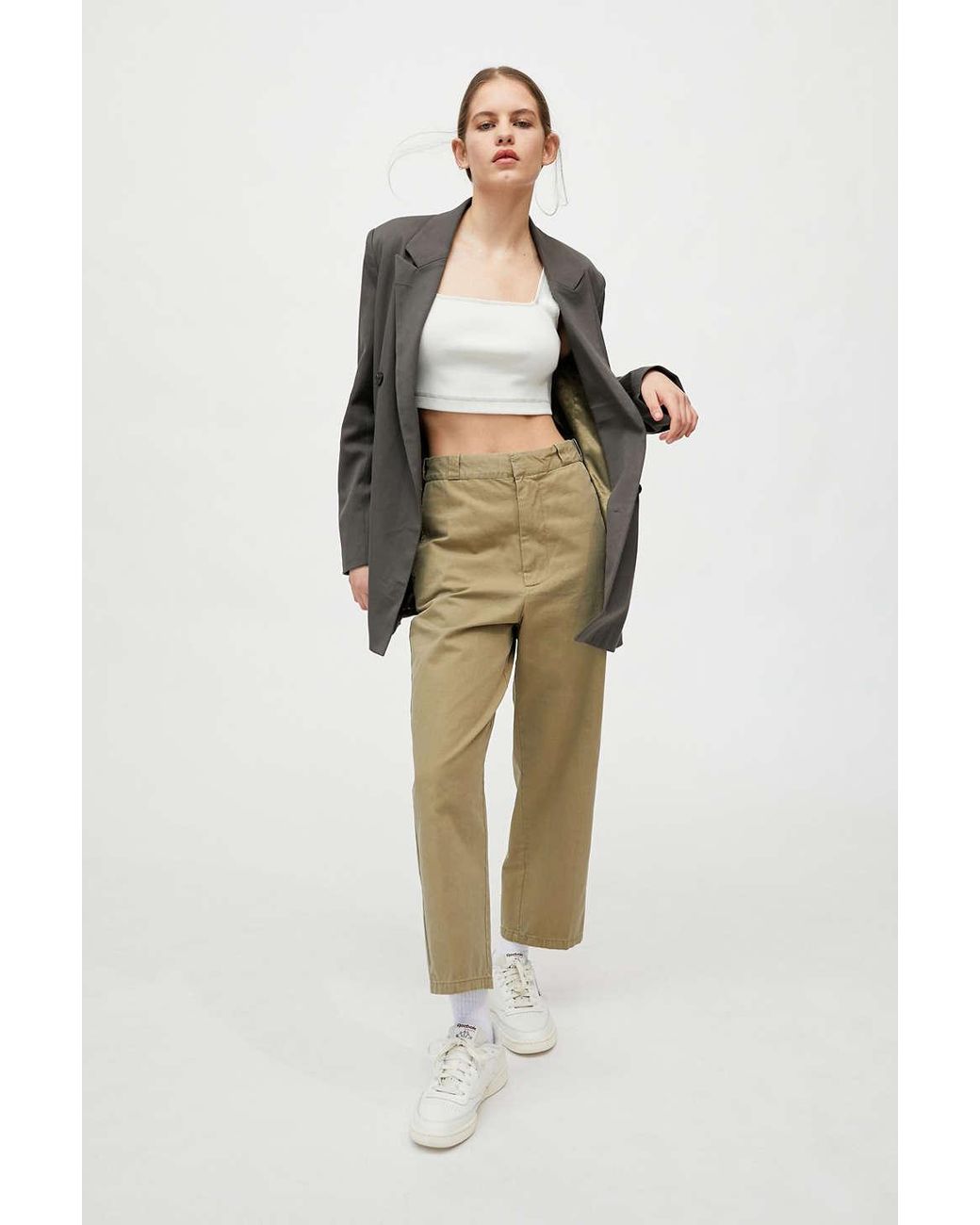 BDG Ella High-waisted Cotton Chino Pant in Green | Lyst
