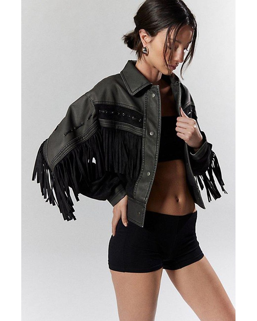 Lexy Fringe Faux Leather Jacket Lexy Fringe Faux Leather Jacket