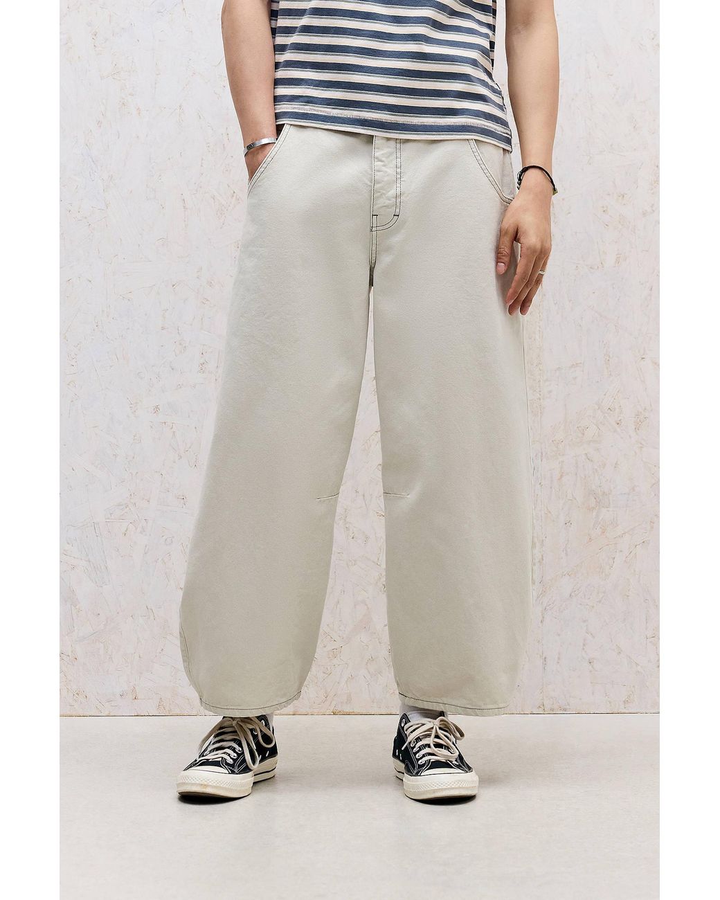 BDG White Crop Cacoon Jeans for men