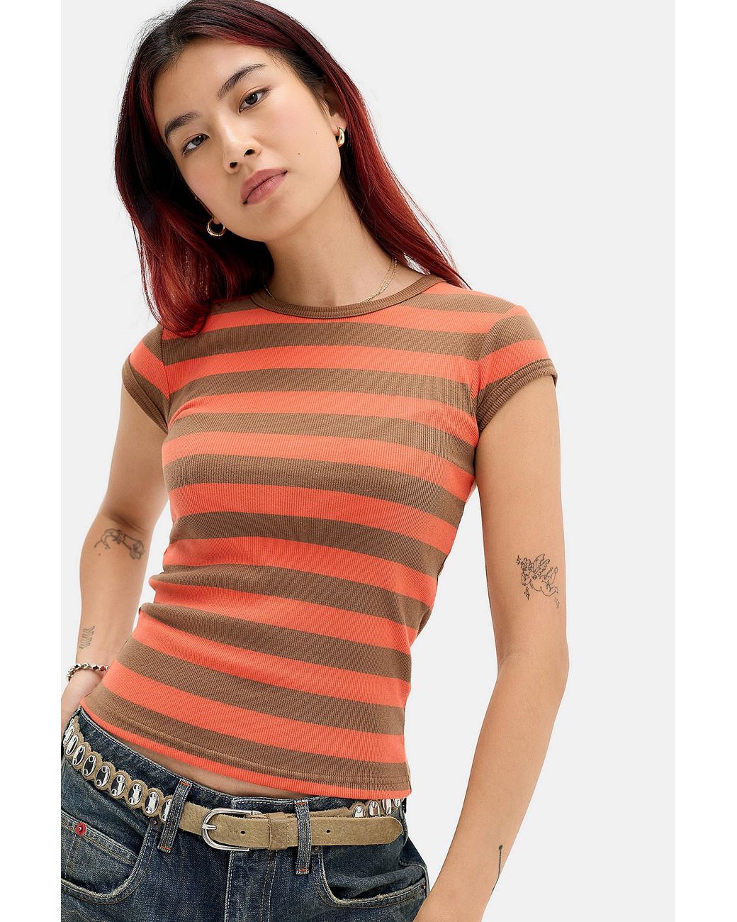 BDG Orange Off-duty Crew Neck T-shirt