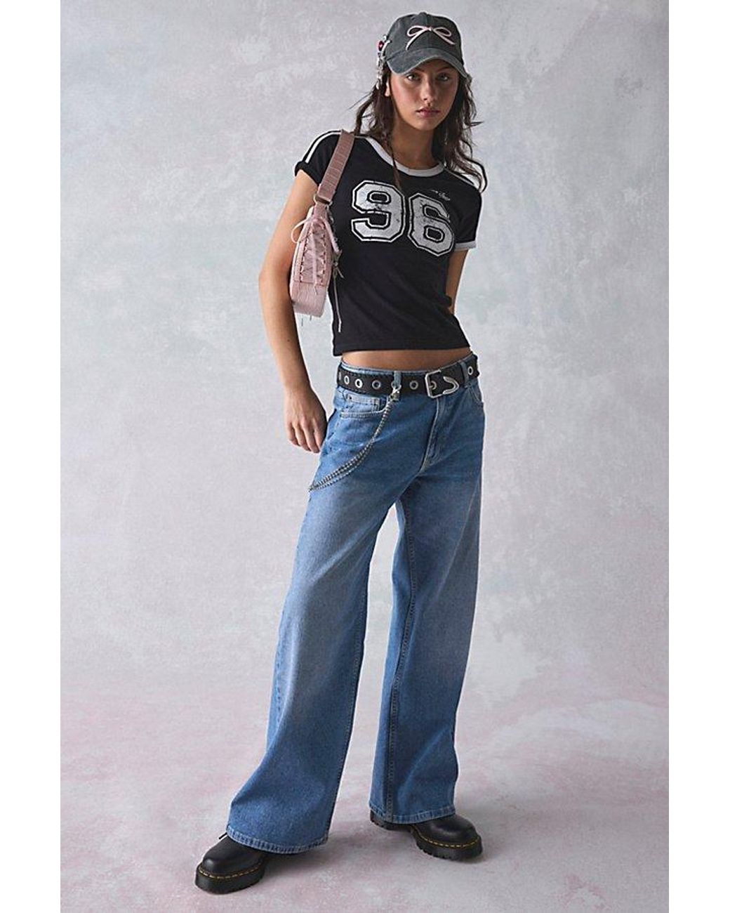 【U LAN】Ozzy Dirty Vintage Wide Denim Pants Women's Wide Leg Jeans，High Waist Straight Baggy Denim