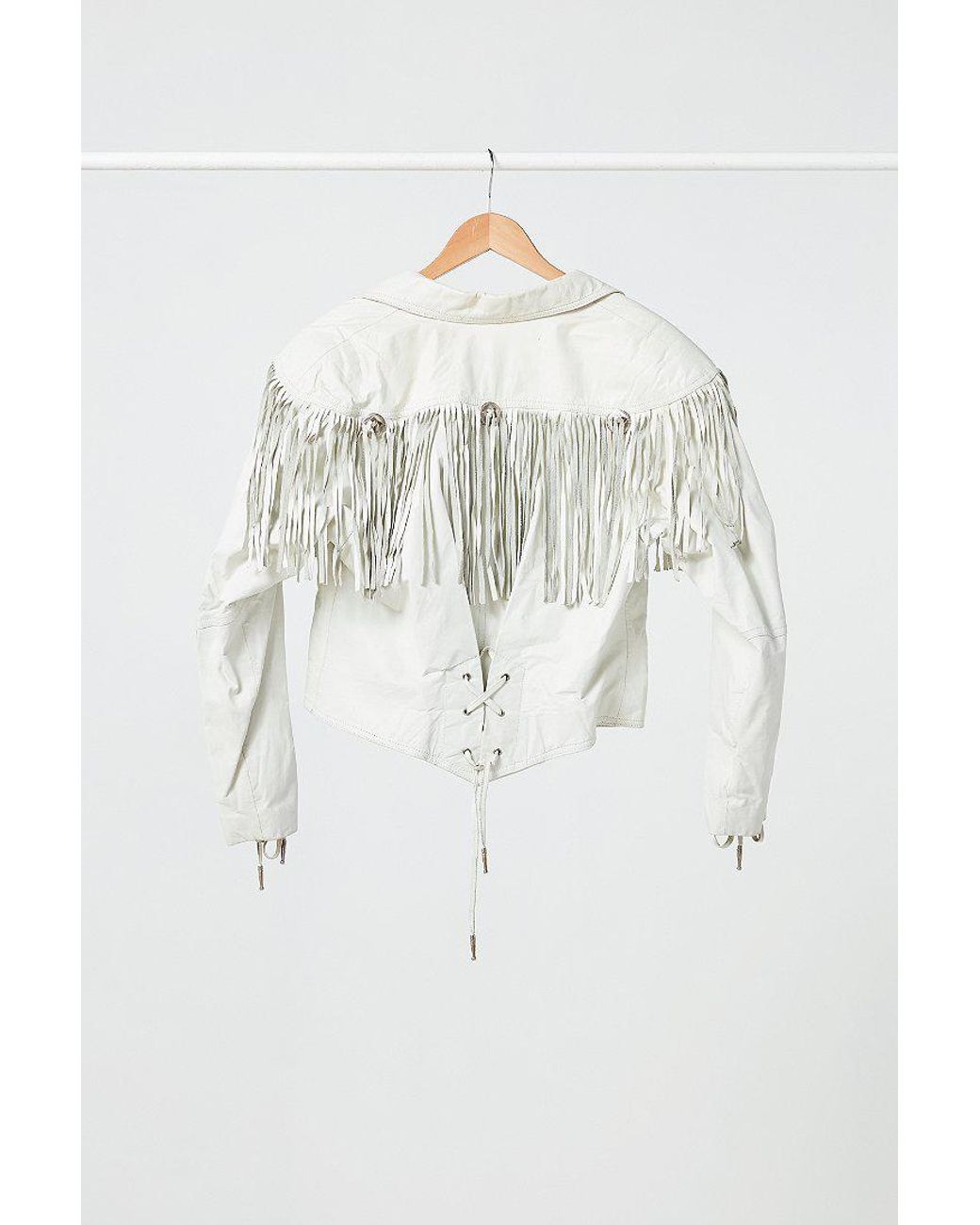 Fringe jacket white shop