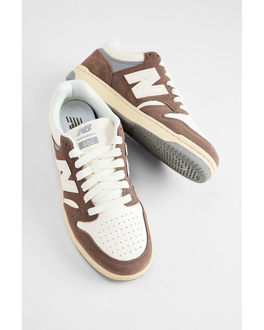 New Balance White Brown 480 Trainers for men
