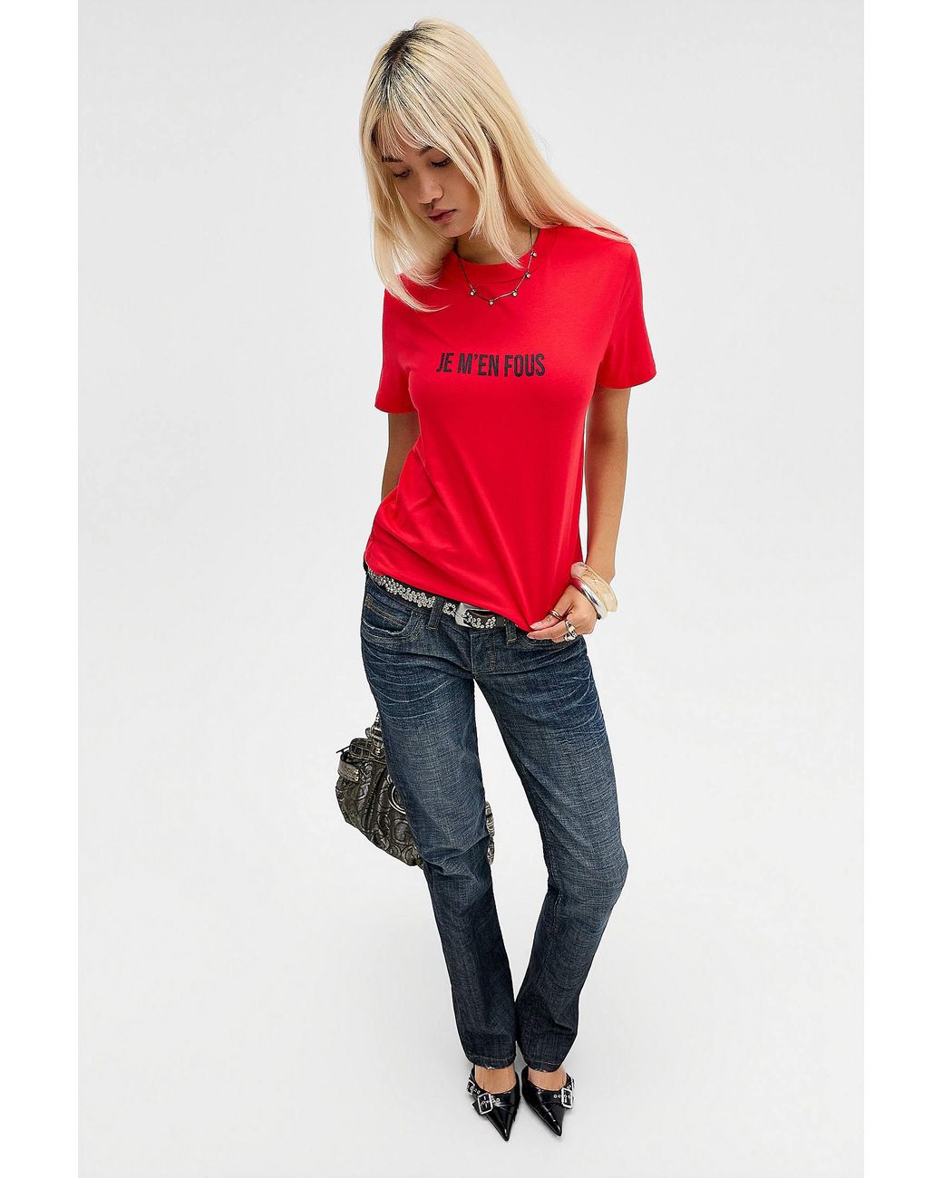 Lioness Red Je M'en Fous Tee