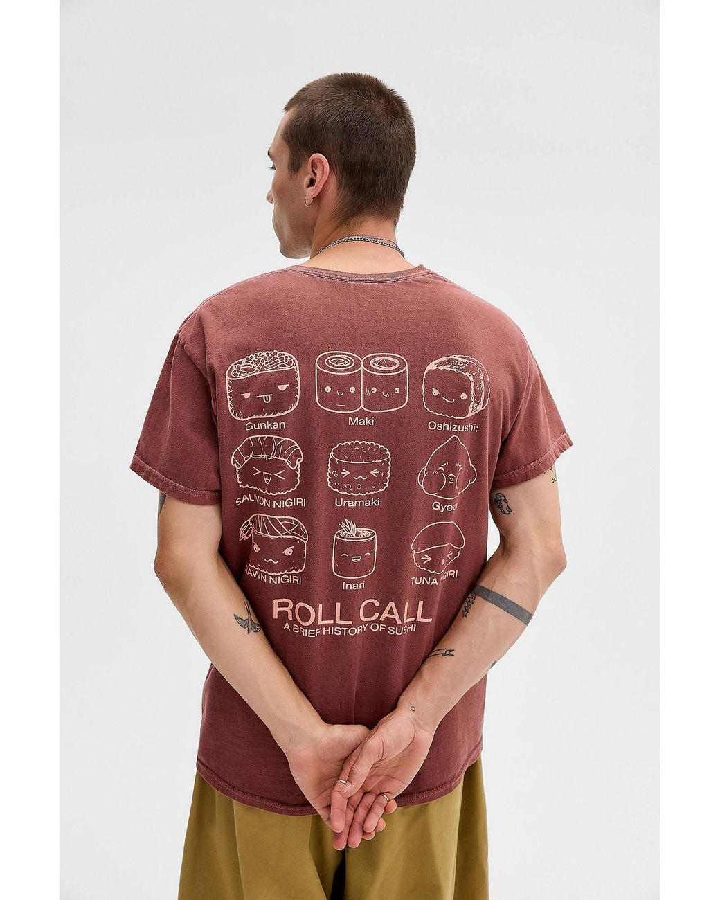 Urban Outfitters Red Uo Rose Roll Call Graphic Tee for men