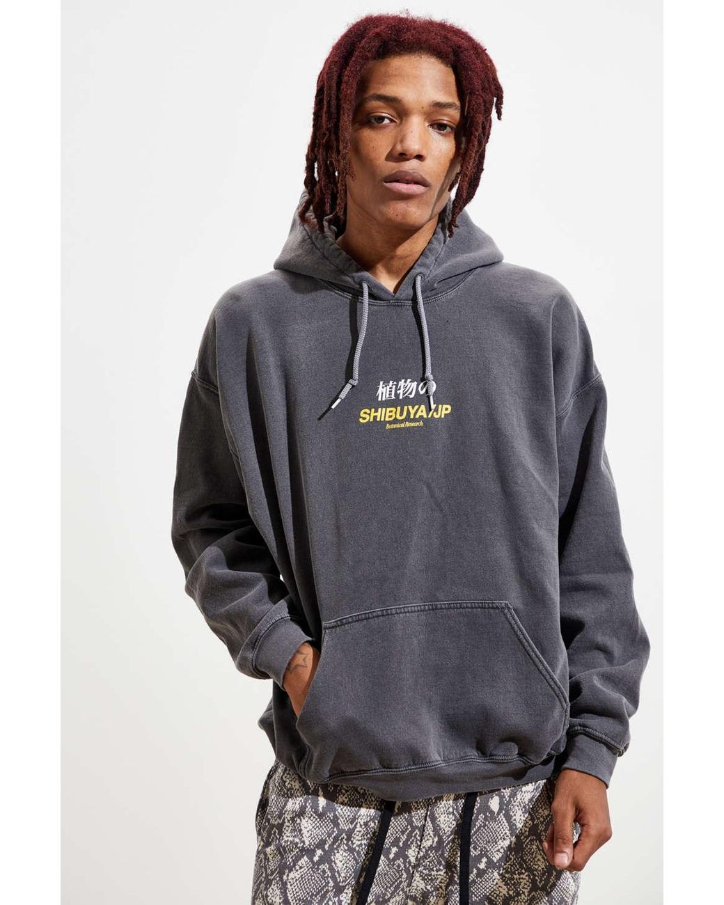 Urban Outfitters Shibuya Pigment Dye Hoodie Sweatshirt in Gray for Men |  Lyst