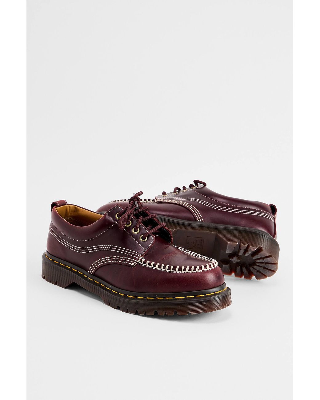 Dr. Martens Brown Red Lowell 4-eye Leather Shoes for men