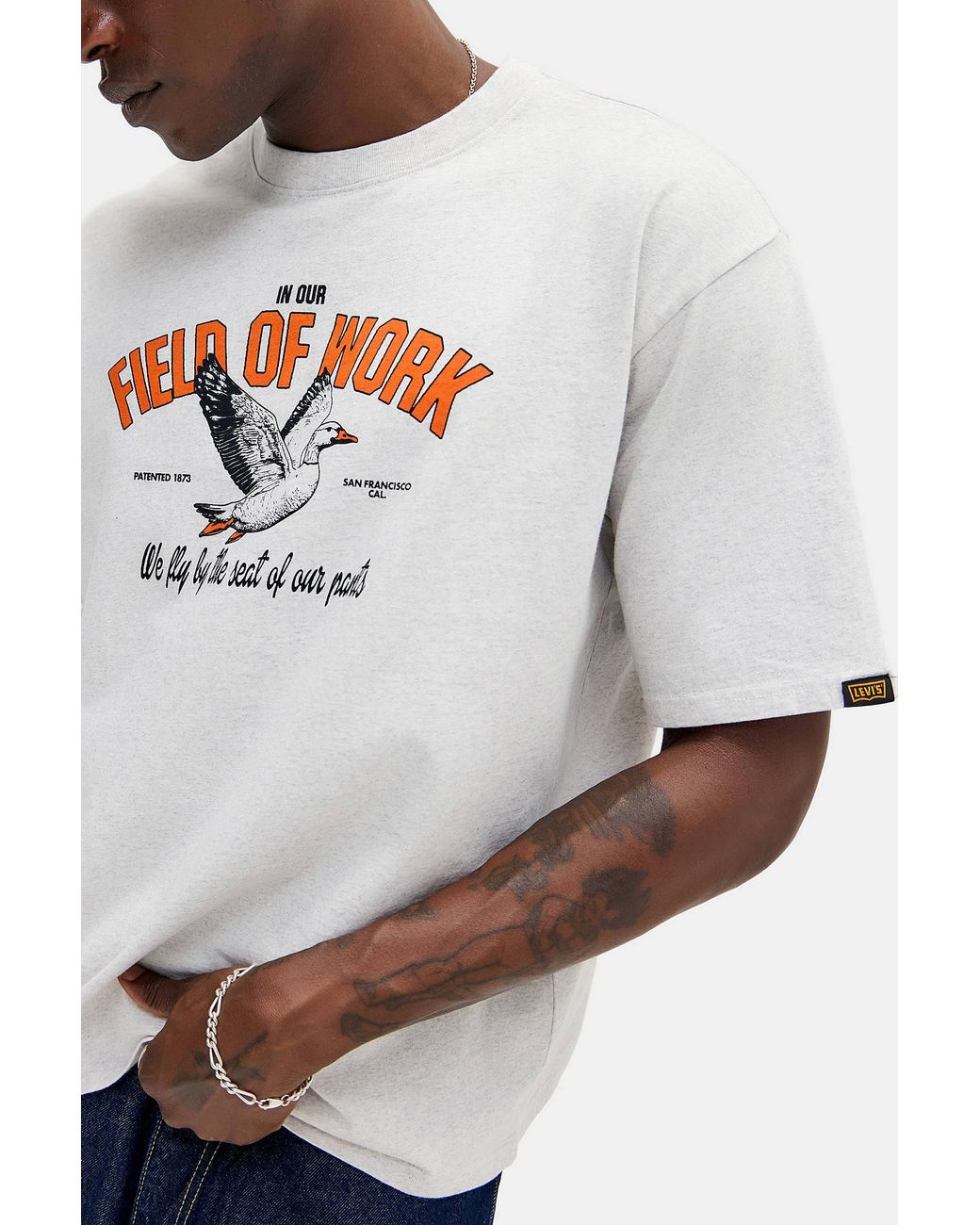Levi's Gray Field Of Work Graphic Tee for men