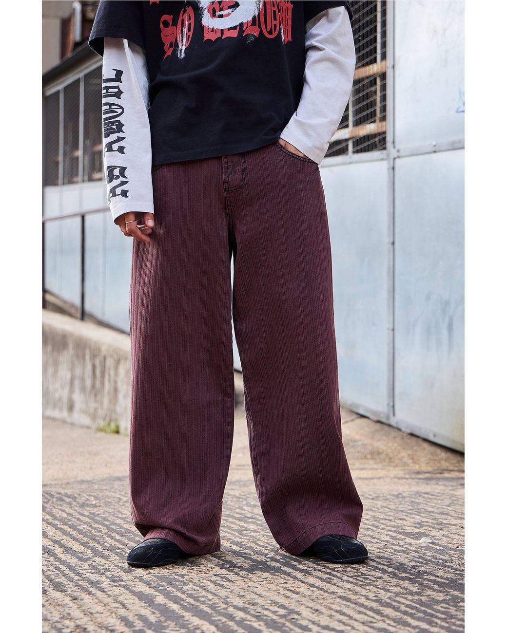 BDG Blue Neo Stripe Textured Skate Jeans for men