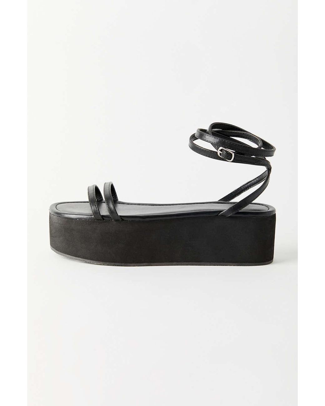strappy platform sandals black