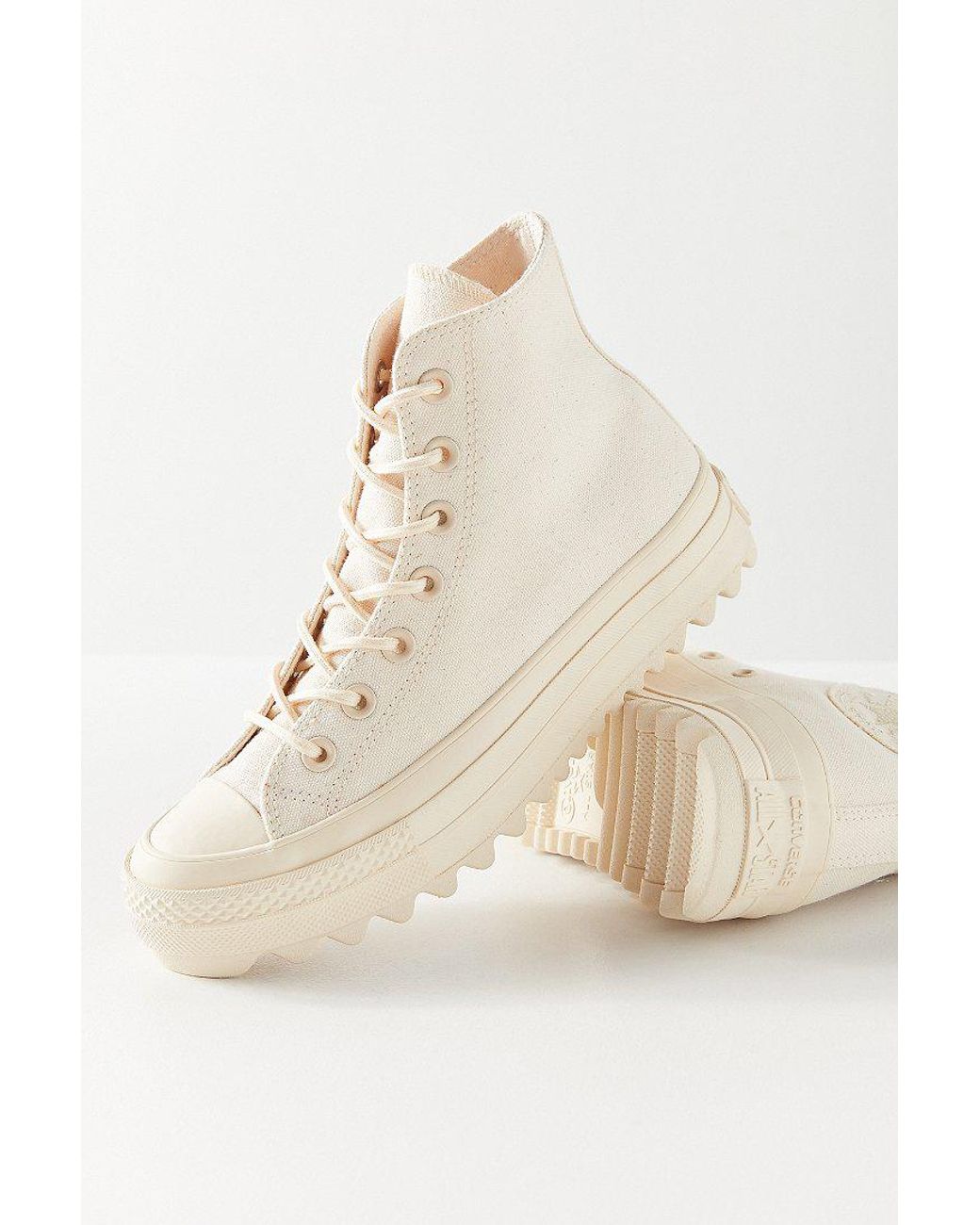 Transistor Ritual Udøve sport Converse Chuck Taylor All Star Lift Ripple Ivory High Top Trainers in White  | Lyst