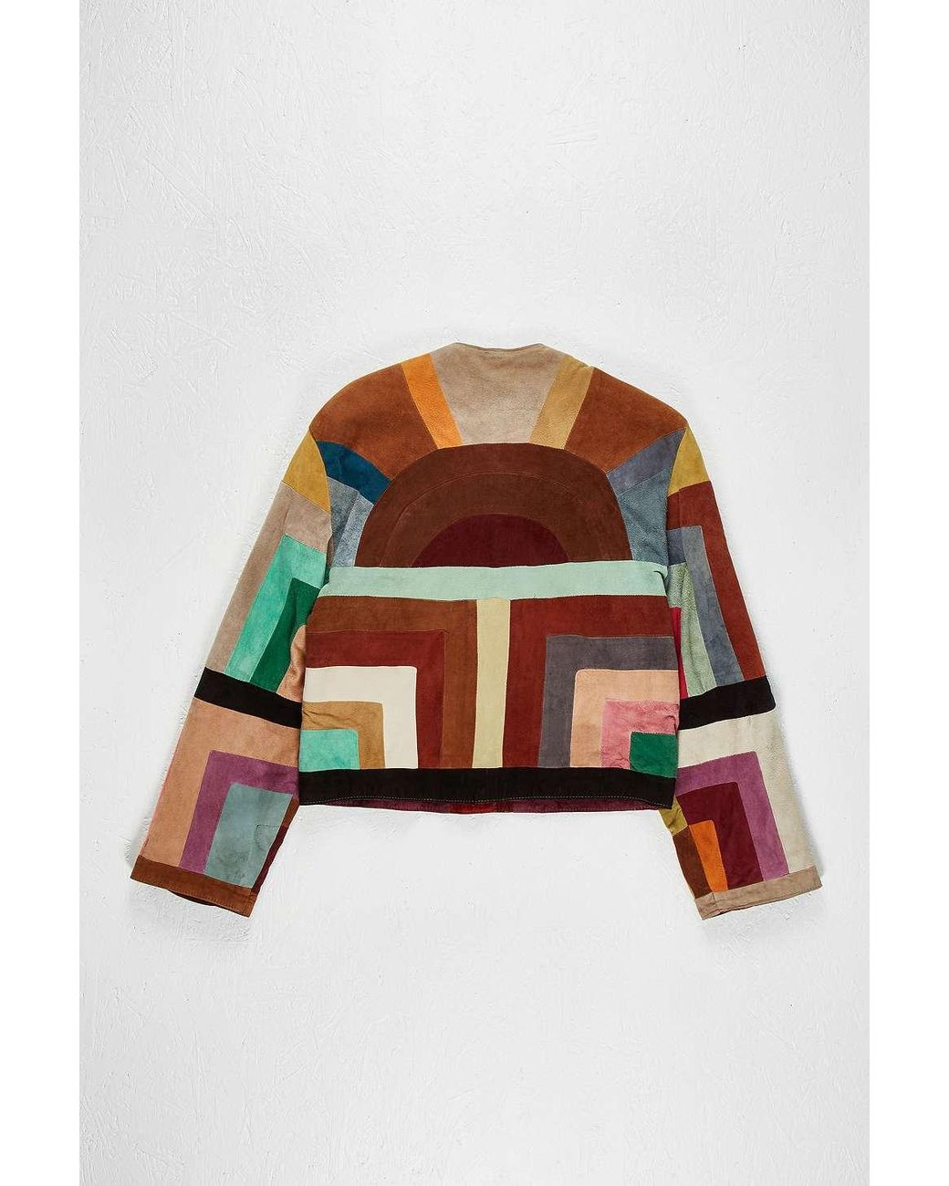 Suede patchwork jacket clearance