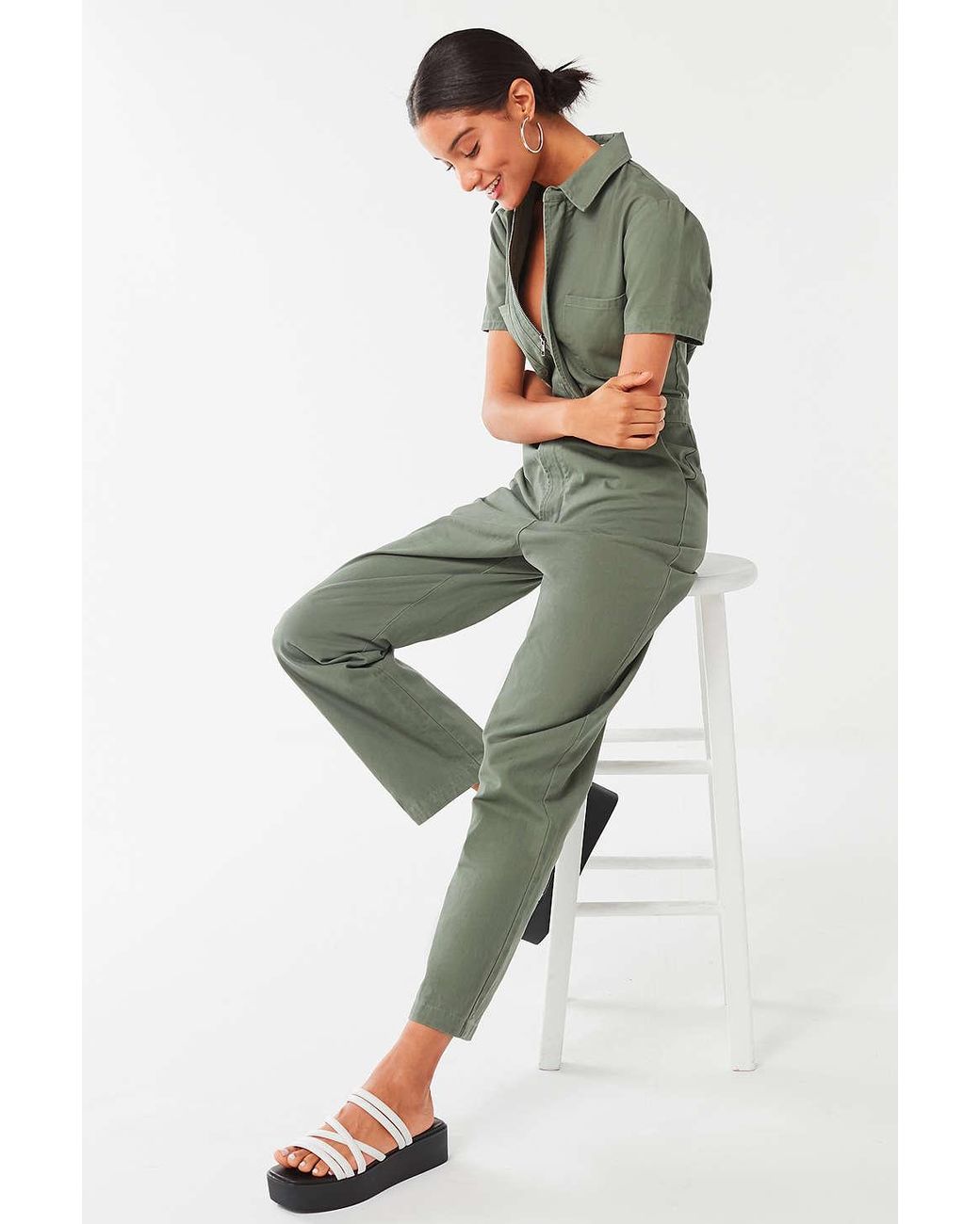 Urban Outfitters Uo Canvas Flight Jumpsuit in Green | Lyst
