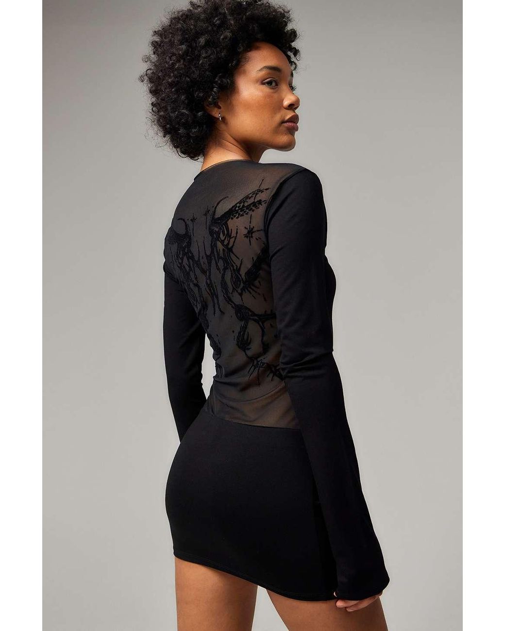 【JADED LONDON】Black Wings Mesh Dress Shop Black Wings Mesh Dress | Jaded London | Clothing