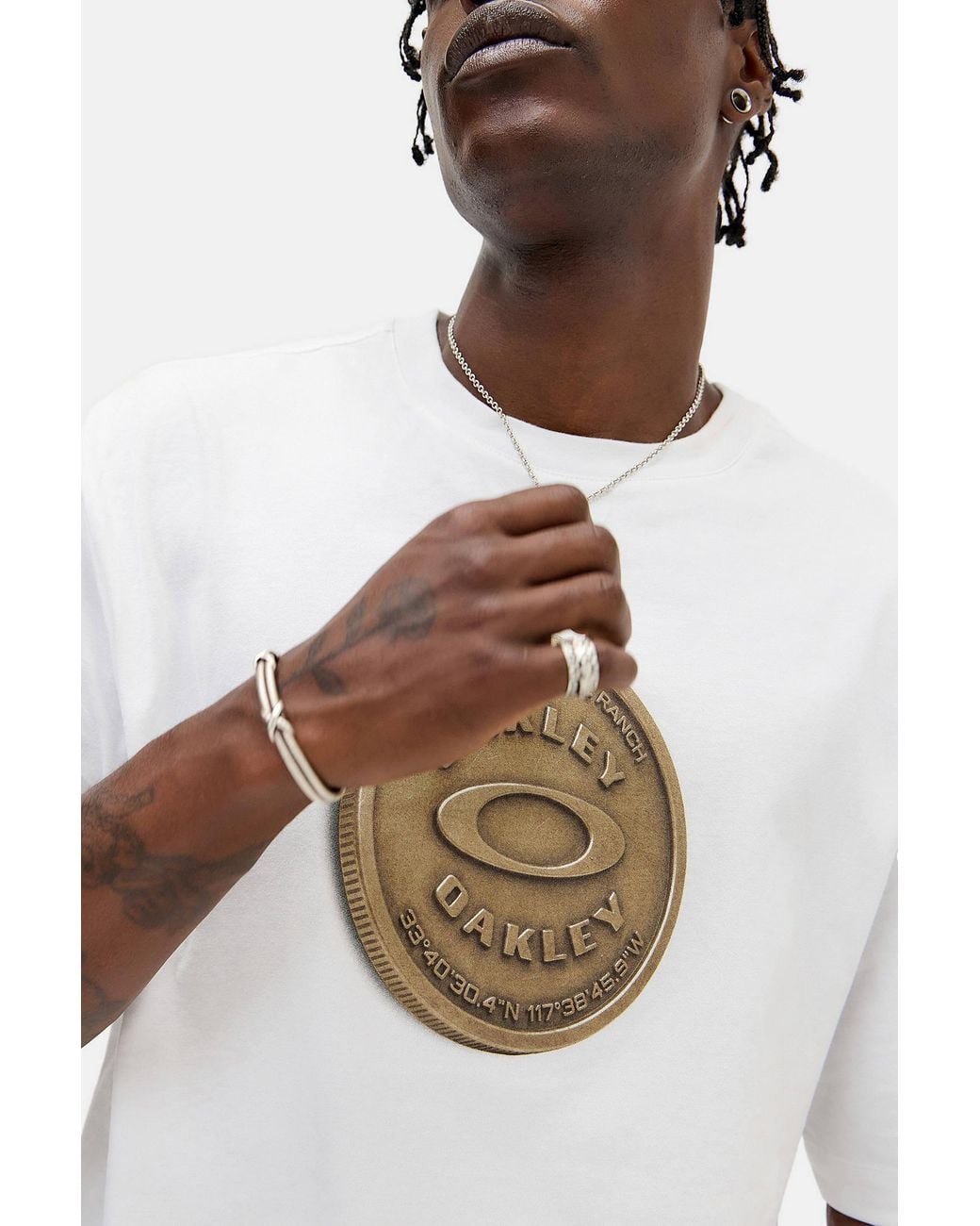 Oakley White Uo Exclusive Medallion Short Sleeve Tee for men