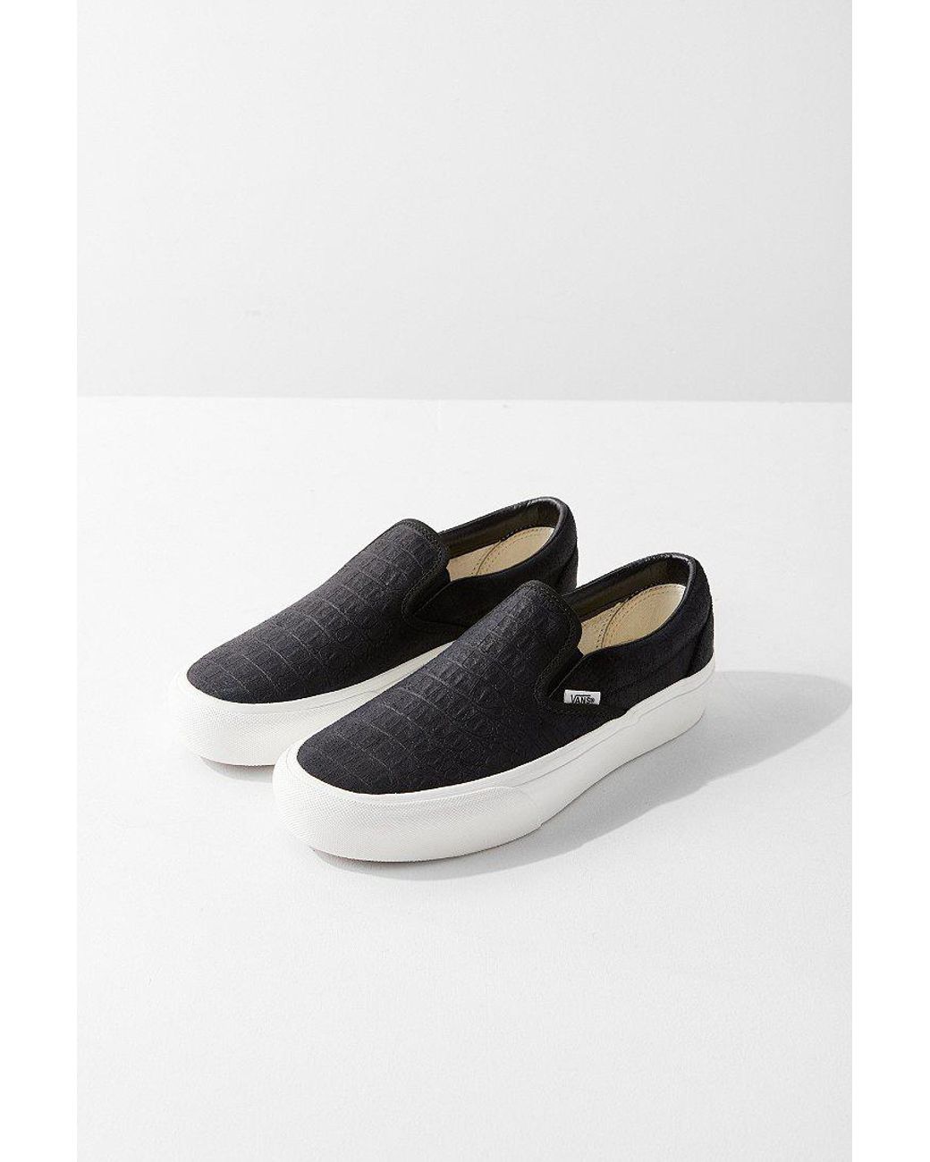 Vans Embossed Classic Slip-on Platform Trainers Black | Lyst