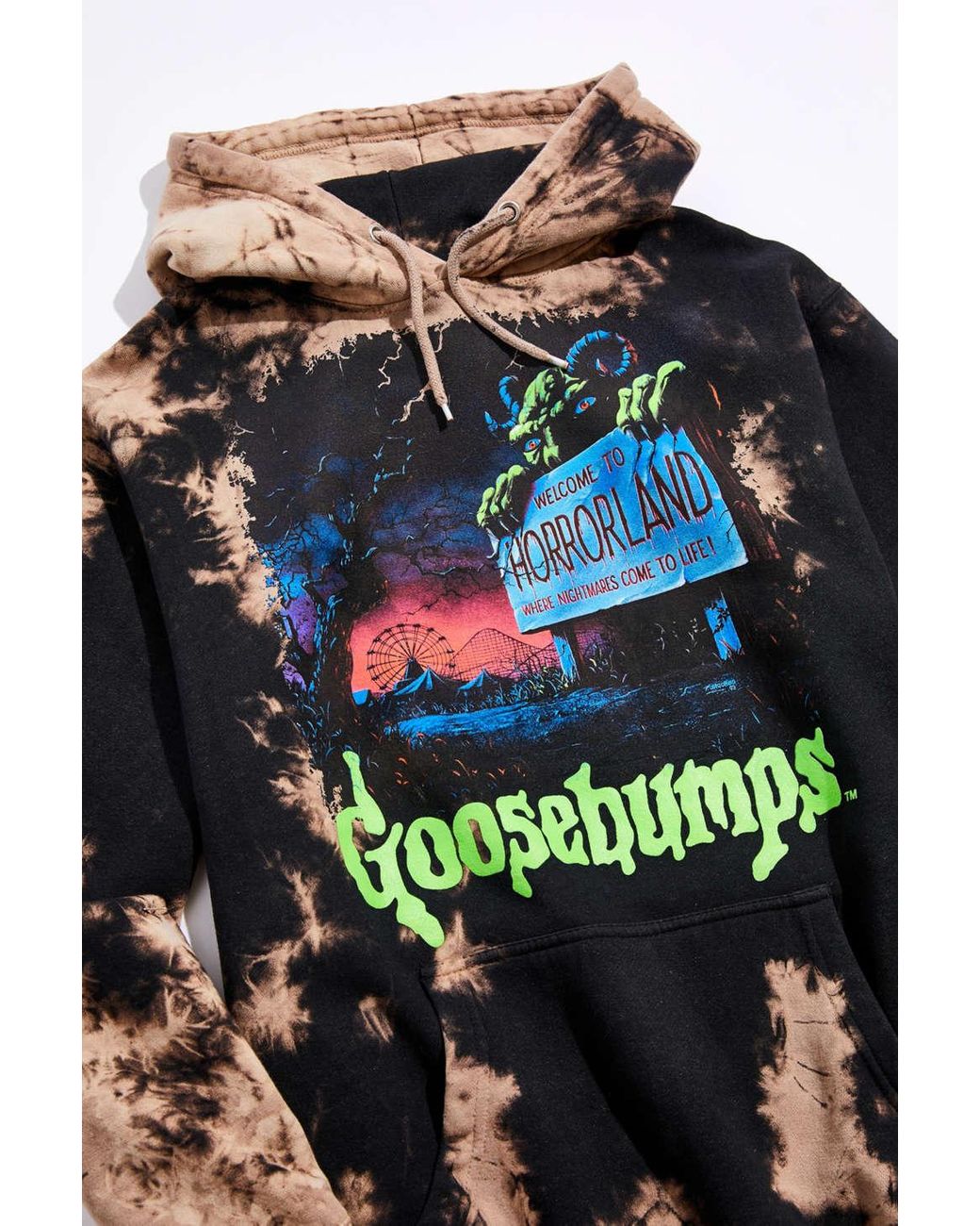 Urban Outfitters Goosebumps Bleach Dye Hoodie Sweatshirt in Black for Men |  Lyst