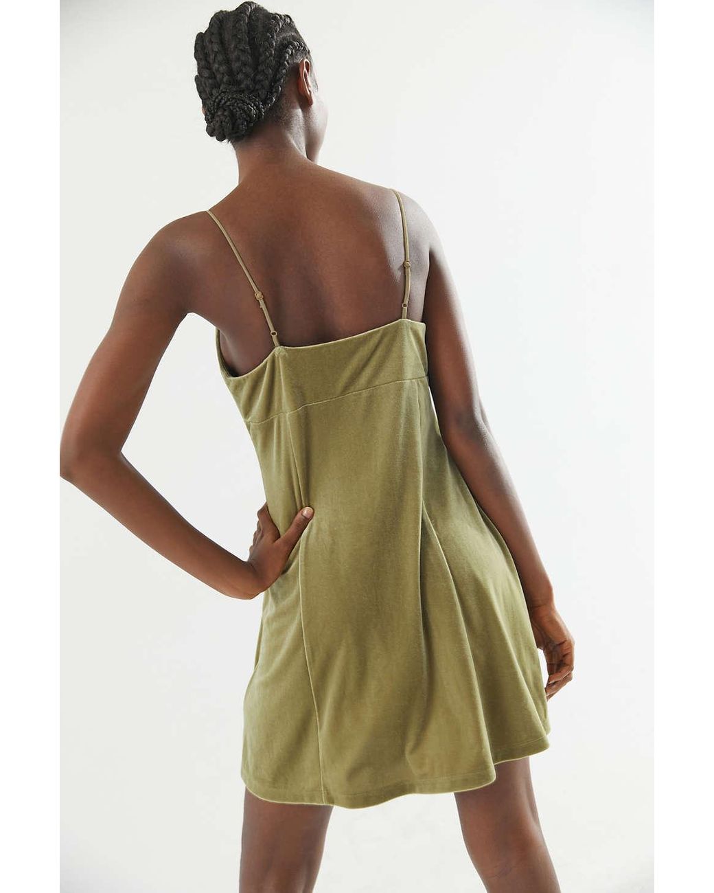 Urban outfitters top green velvet dress