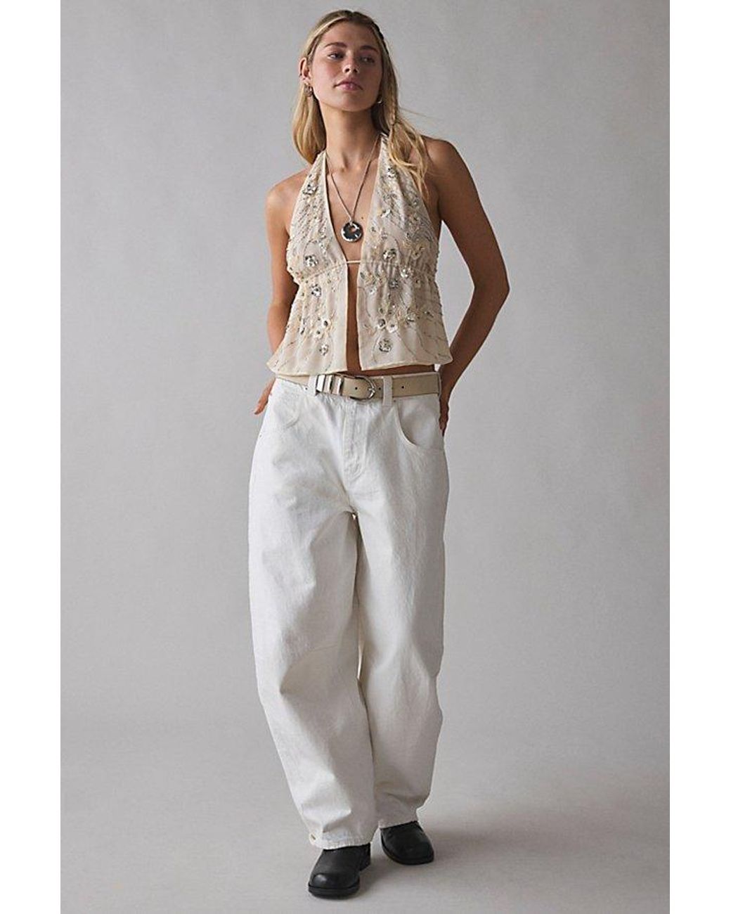 Urban Outfitters Uo Carmellia Embellished Split-Front