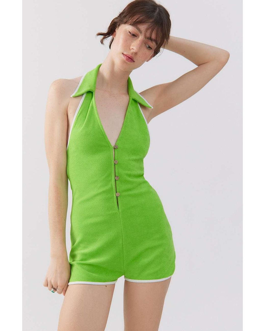 Neon green store romper