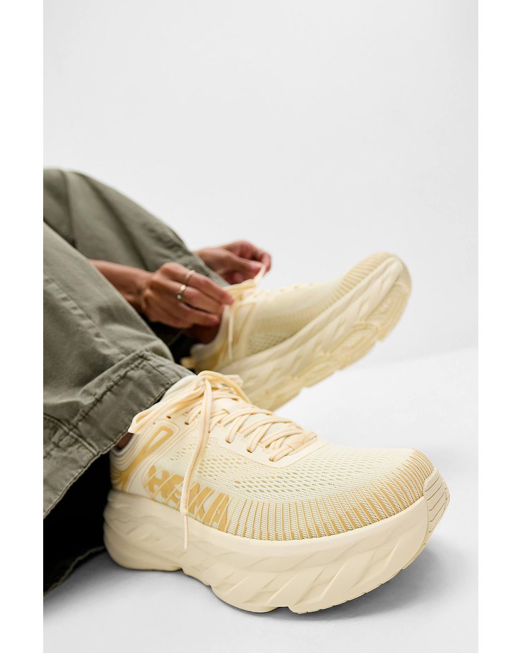 Hoka One One Natural Hoka Hoka Yellow Honey Bondi 7 Trainers