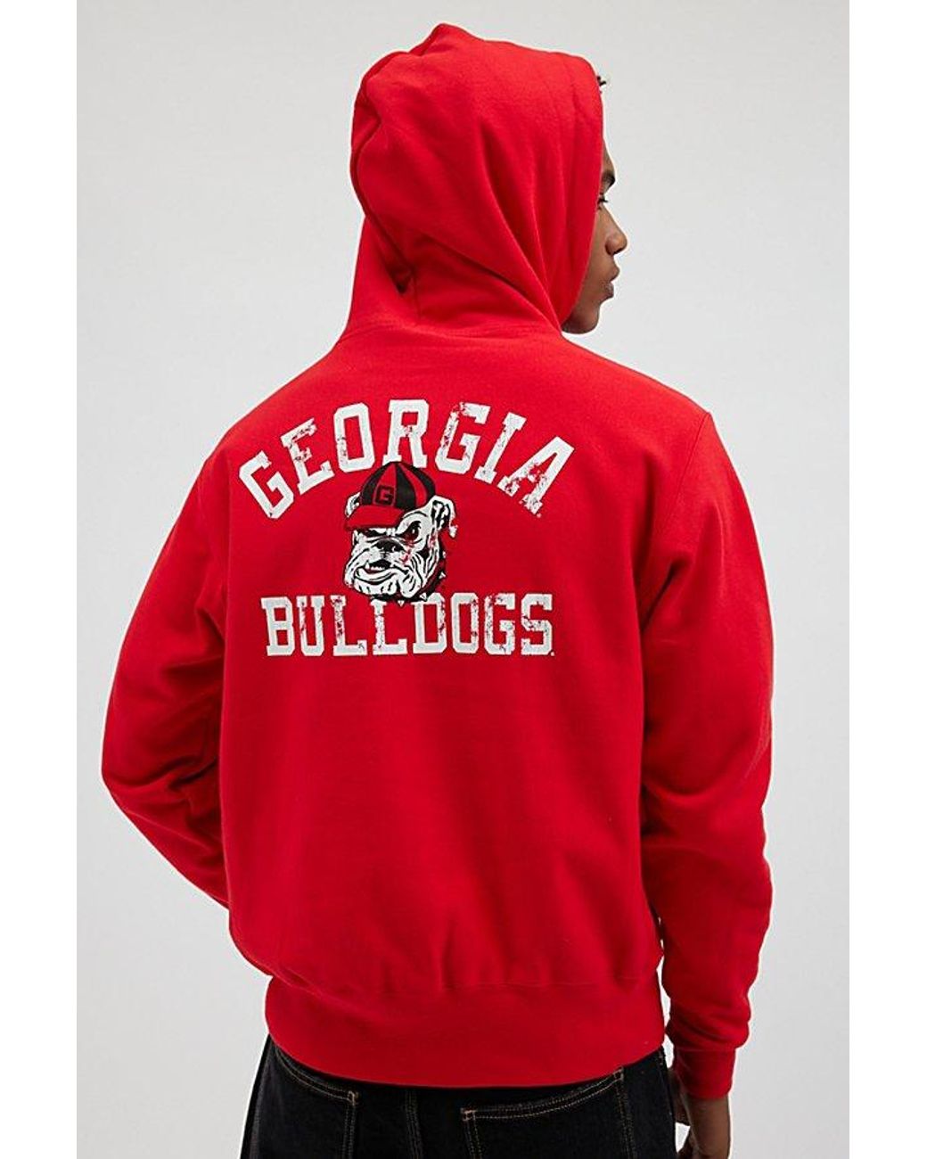 Champion Uo Exclusive Georgia Bulldogs Hoodie Sweatshirt in Red for Men Lyst