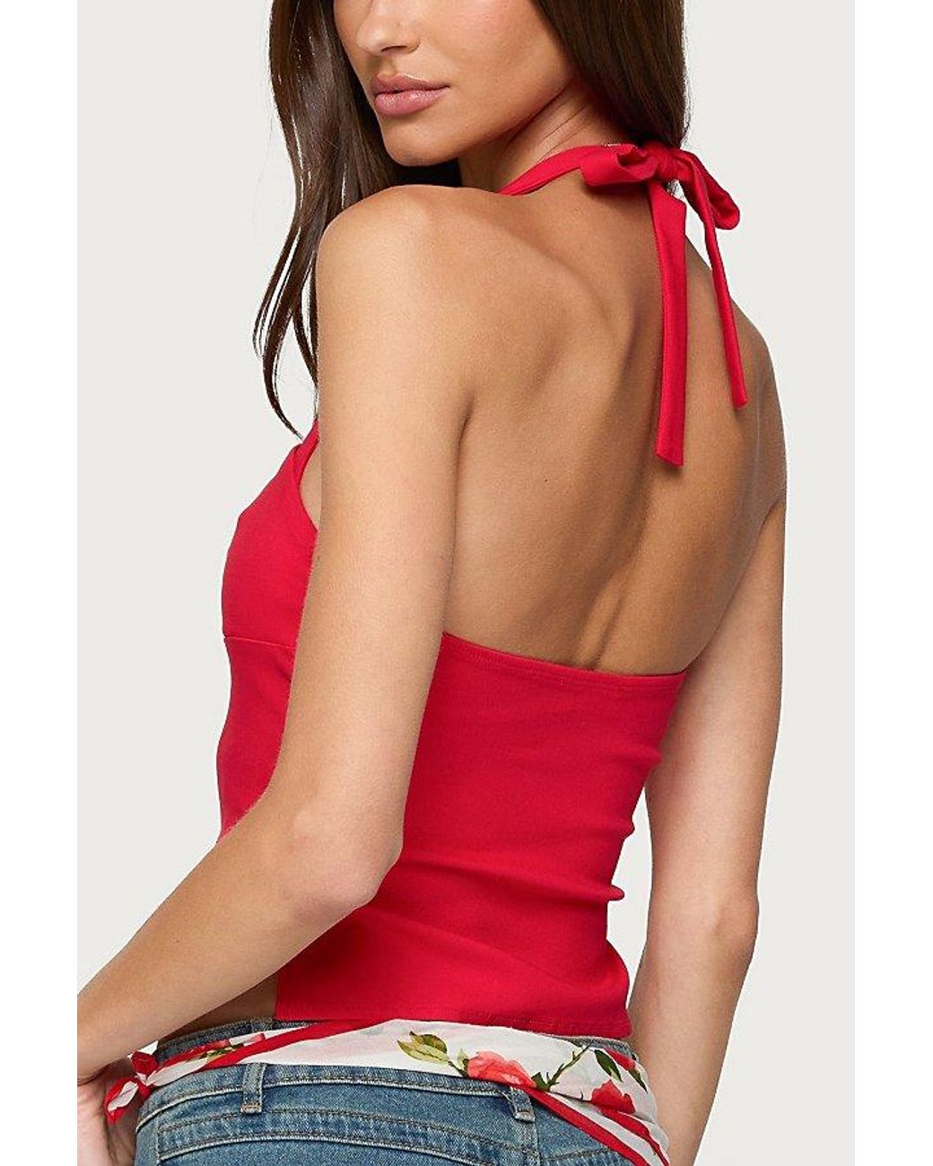 Edikted Red Dara Halter Top