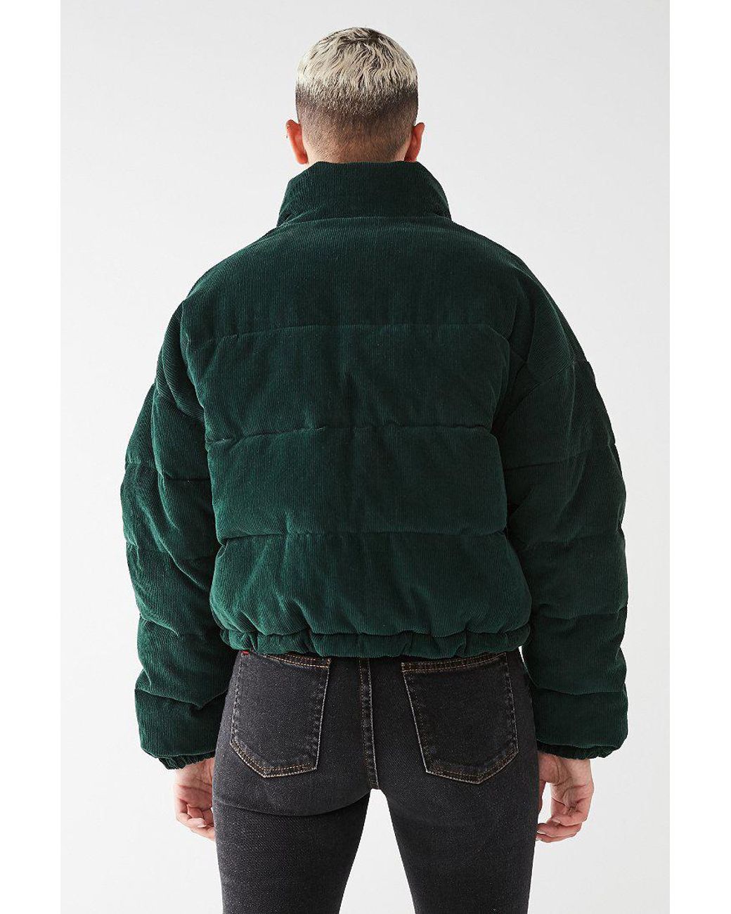 Urban Outfitters Uo Corduroy Puffer Jacket in Green | Lyst