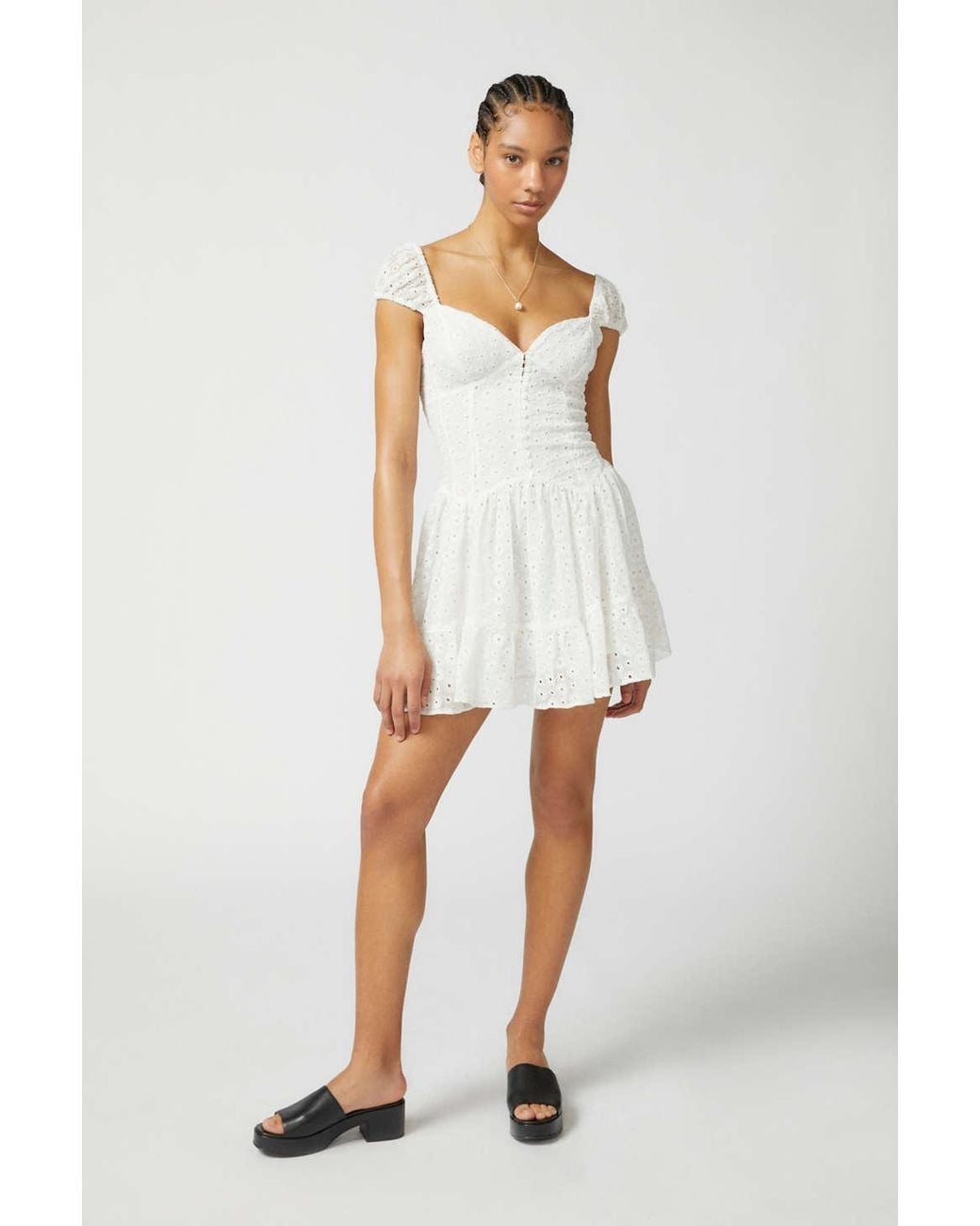 Kimchi Blue Leilani Eyelet Mini Dress in White | Lyst Kimchi Blue Leilani Eyelet Mini Dress in White | Lyst