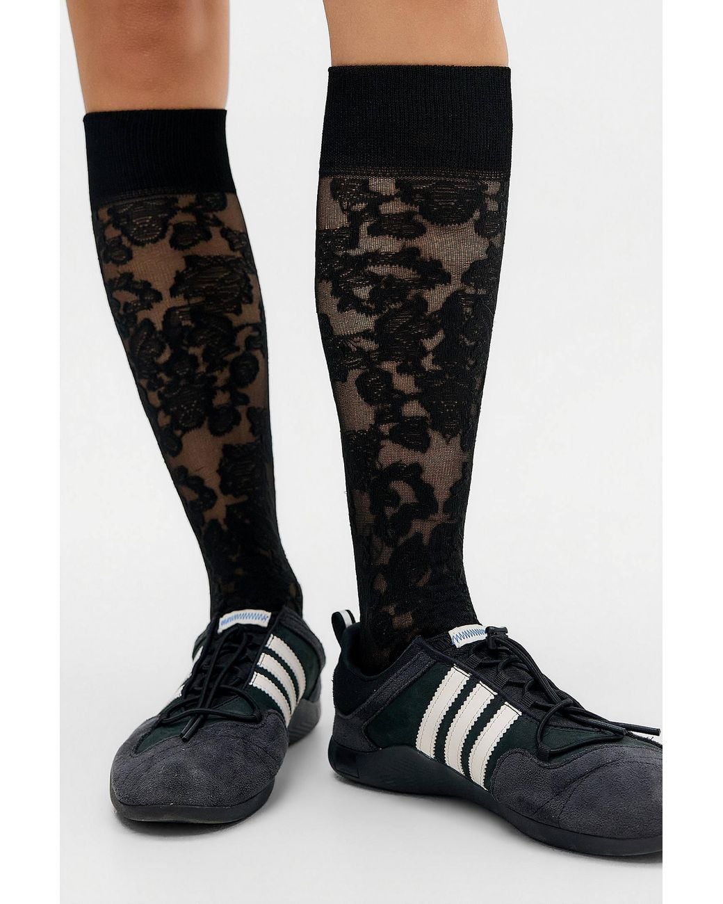 Happy Socks Black Lace Knee-high Socks
