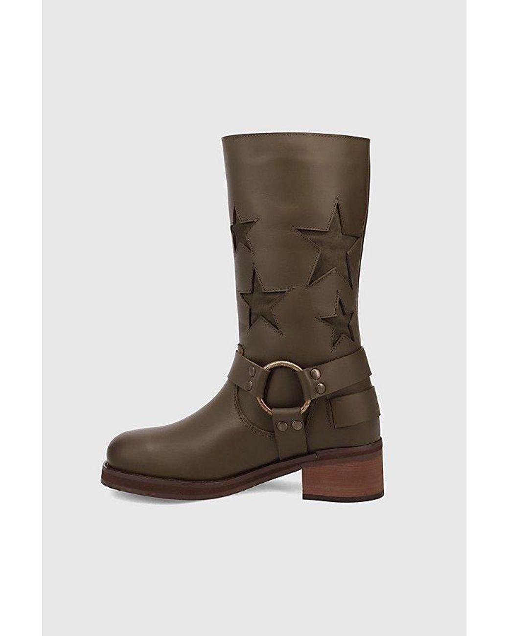 Dingo Brown Blacklist Star Leather Boot