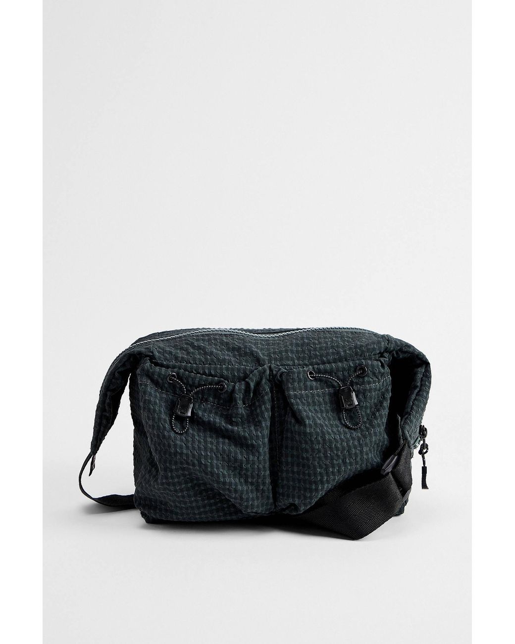 Ayker Black Teal Check Sling Crossbody Bag for men