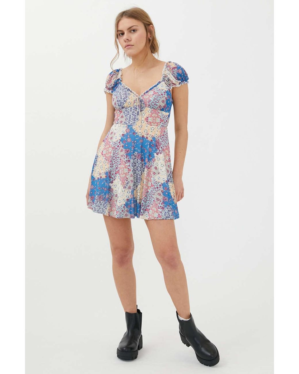 Urban Outfitters Uo Audrey Mini Dress in Blue | Lyst