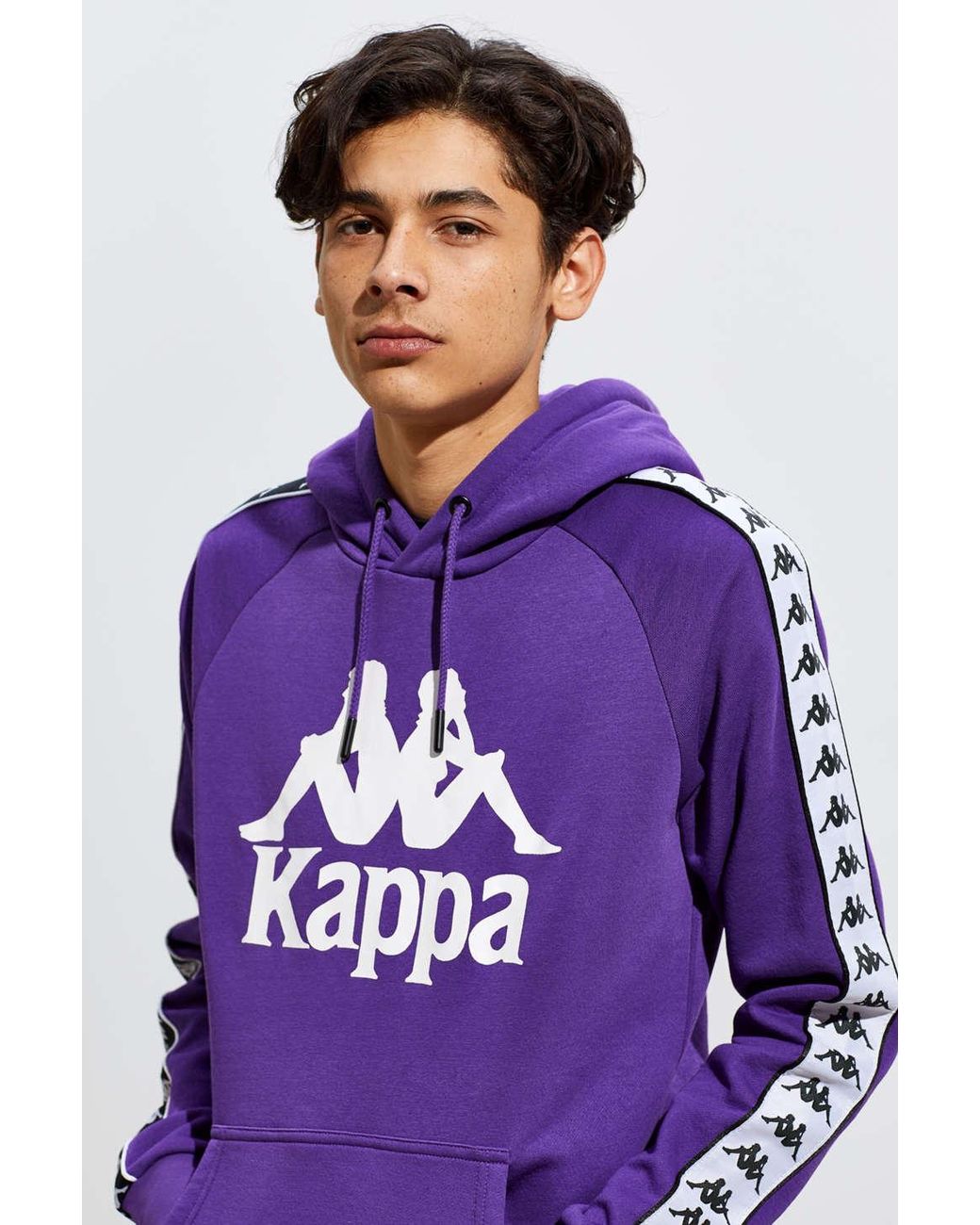Kappa Banda Pullover Black Hoodie Sweatshirt in Purple for Men | Lyst