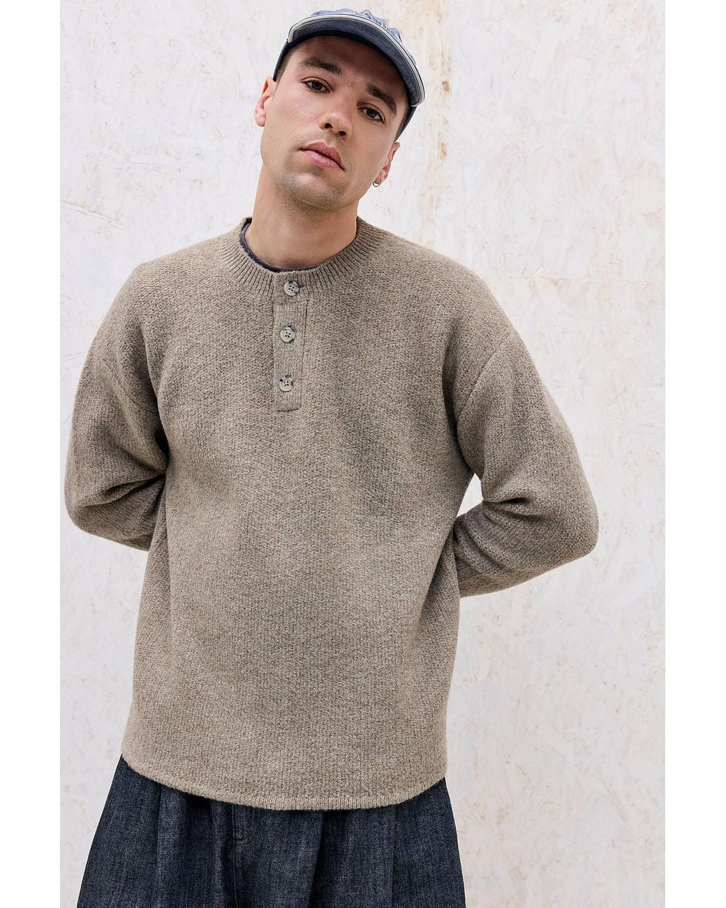 Levi's Gray Woodacre Henley Jumper for men