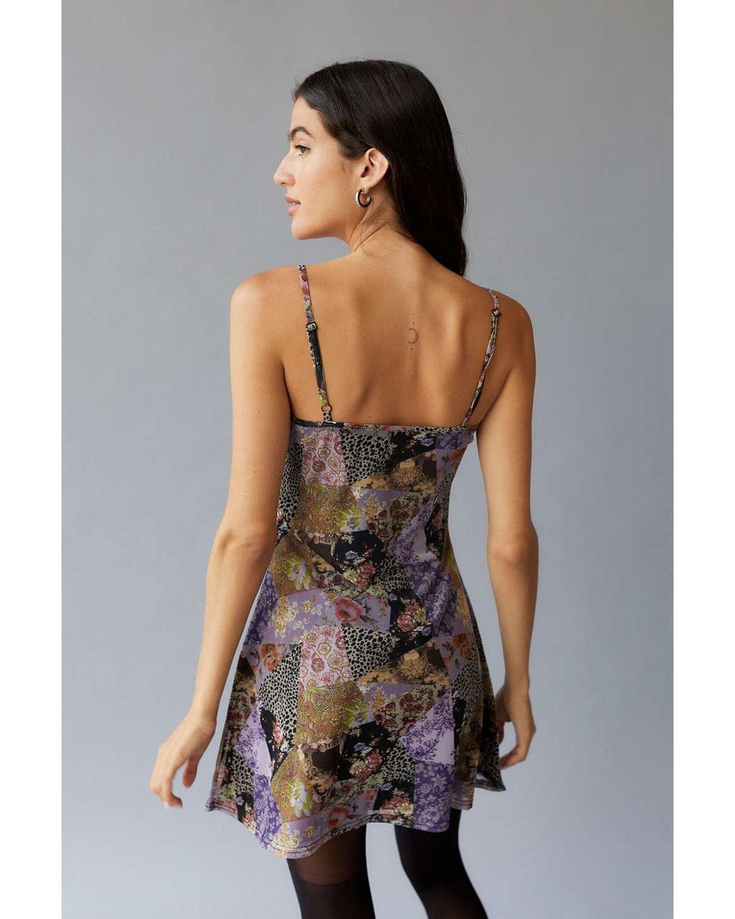 Uo ribbed lace trim mini clearance dress