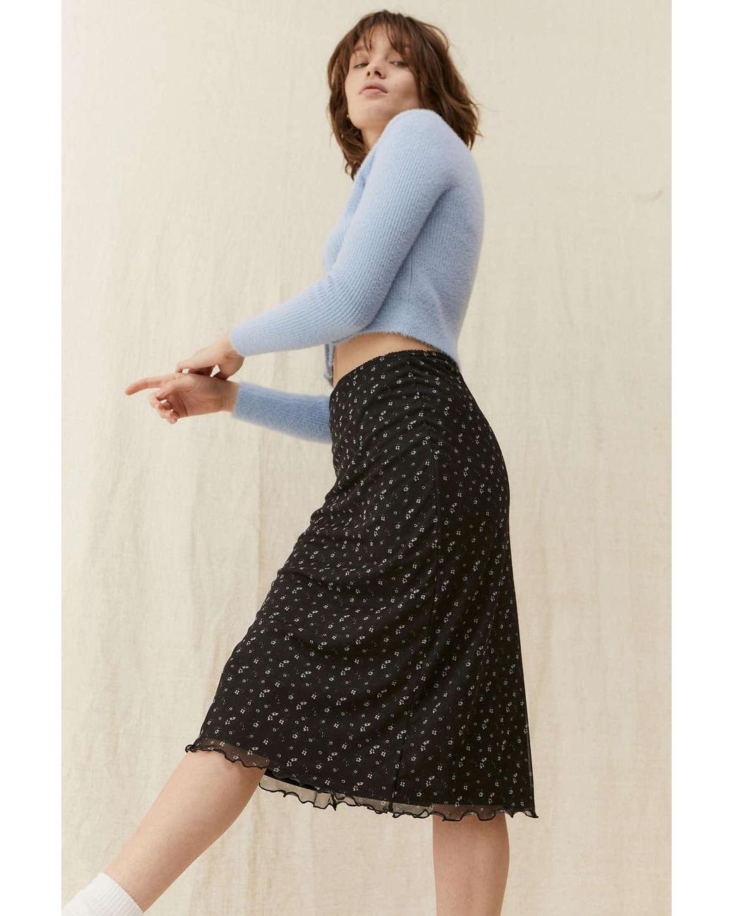 Mesh top floral skirt