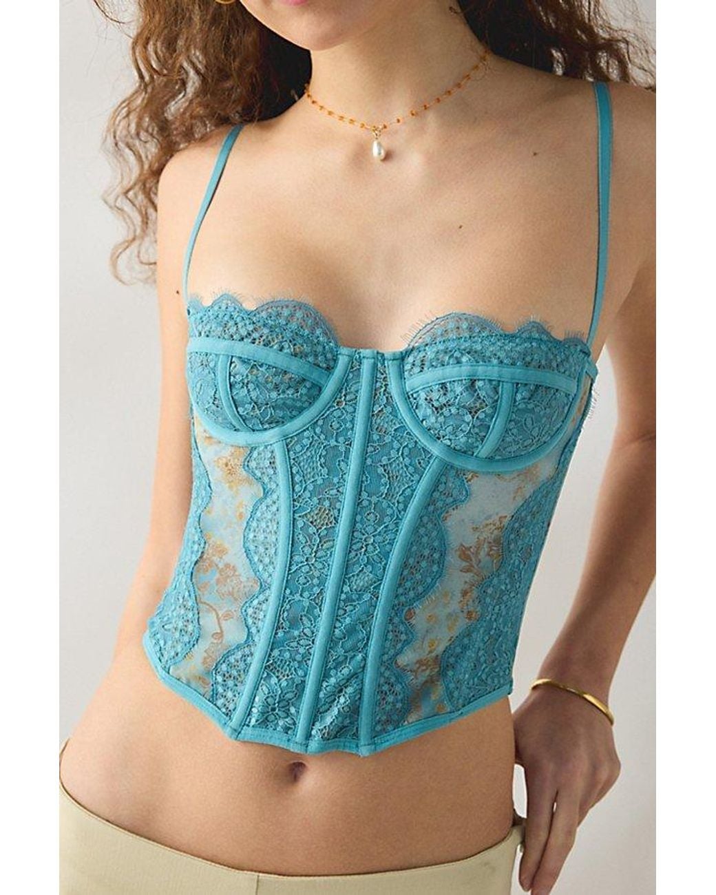 Out From Under Blue Modern Love Corset