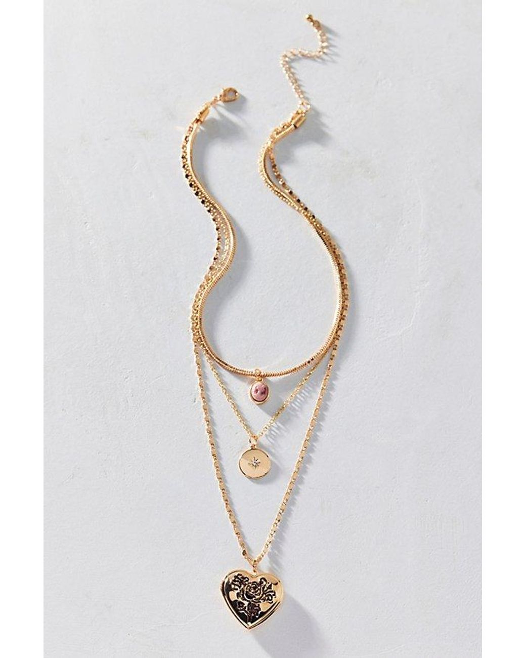 Urban Outfitters Brown Sabrina Pendant Layered Necklace