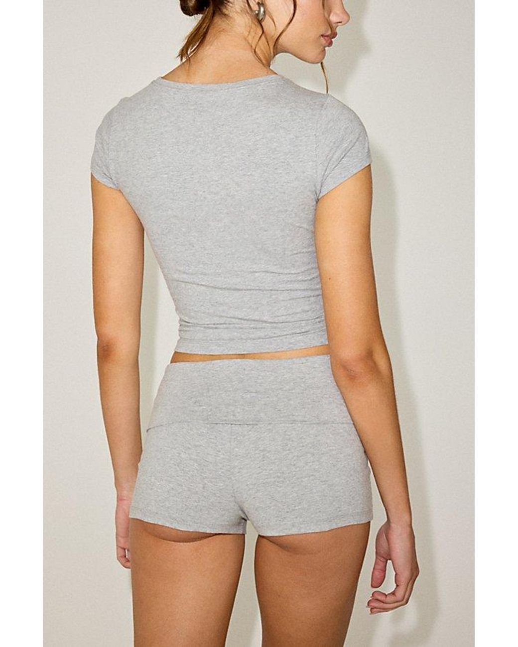 Out From Under Gray Bec Foldover Shorts