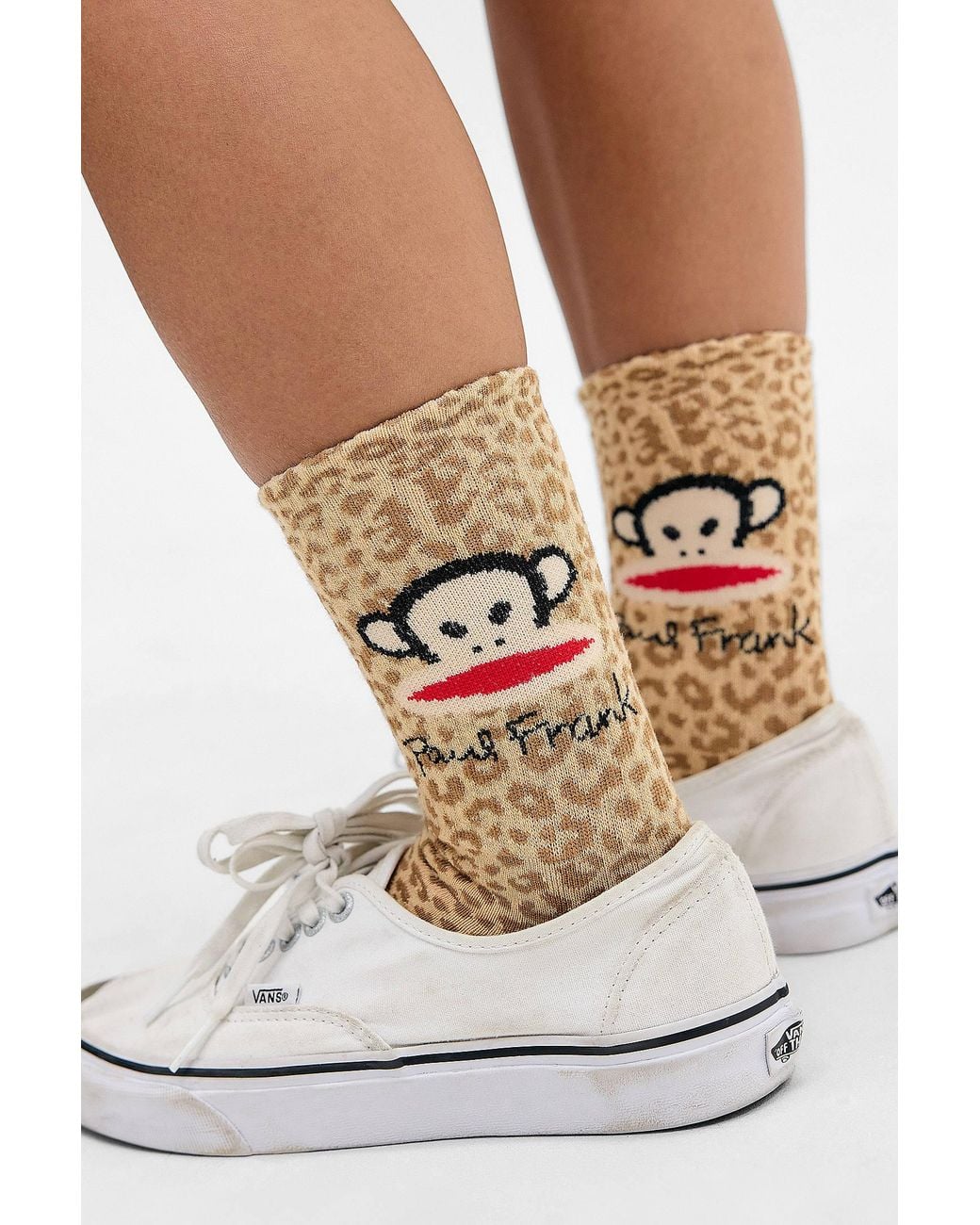 Out From Under White Paul Frank Leopard Print Socks At Urban Outfitters