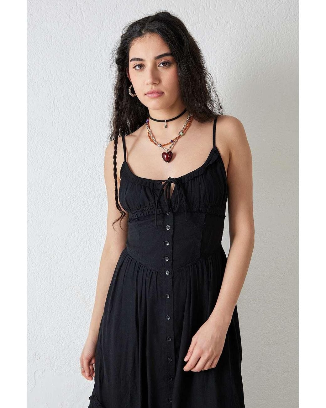 Urban Outfitters Uo Mila Button-down Midi Dress in White | Lyst UK