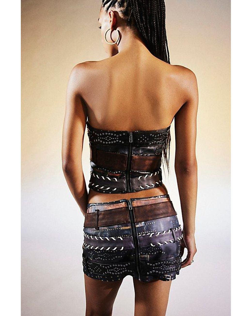 chinese dress ladies Odile Black Faux Leather Lace Up Mini Dress | Jaded London