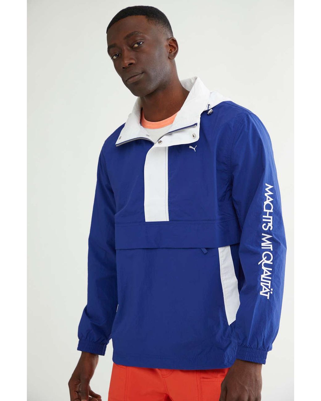 PUMA Mmq Popover Jacket in Blue for Men | Lyst