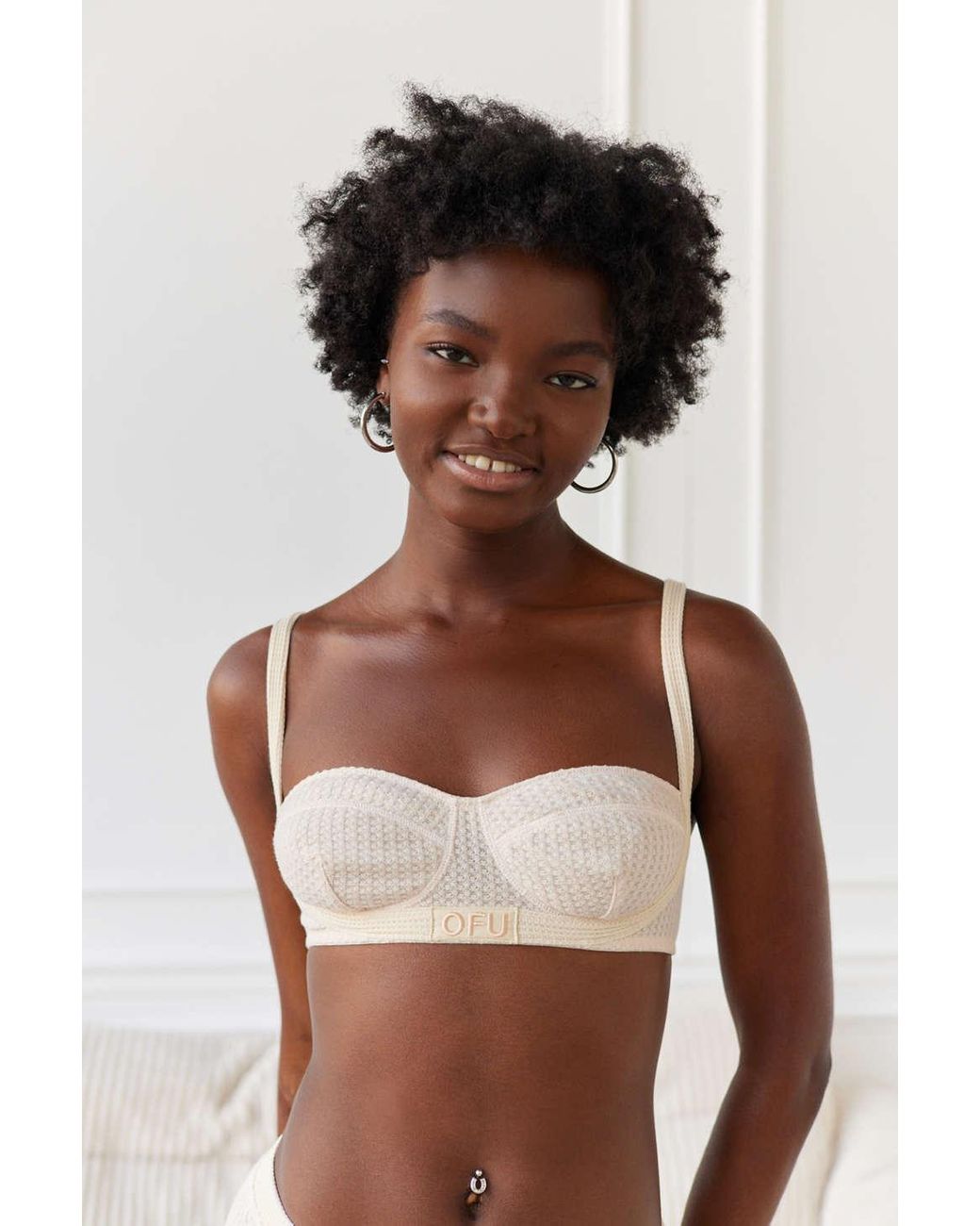 Out From Under Claudia Waffle Balconette Bra in Natural | Lyst