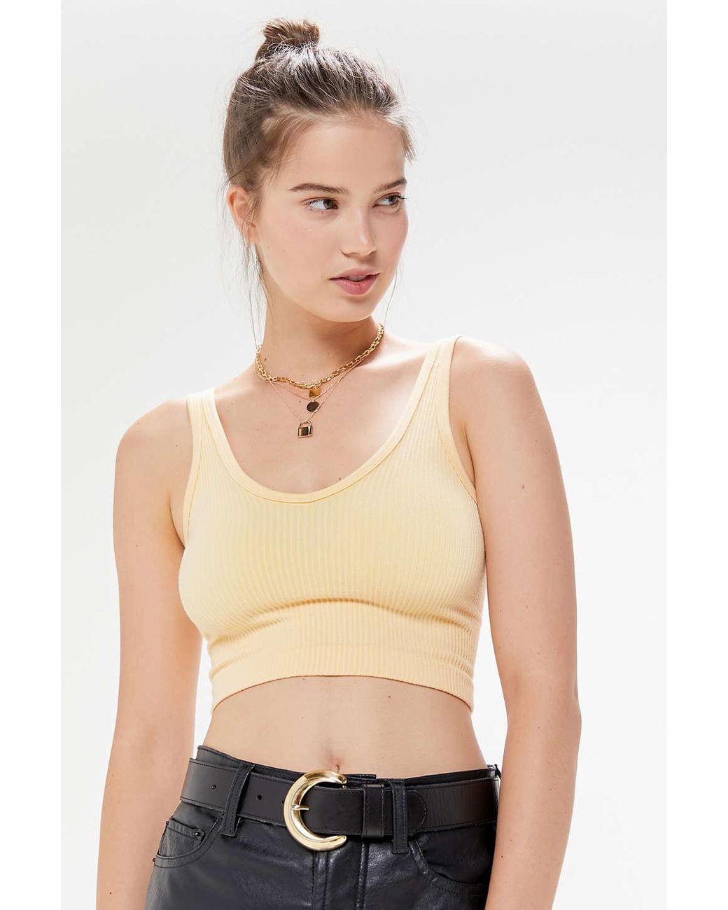 Out From Under Drew Seamless Ribbed Bra Top in Yellow