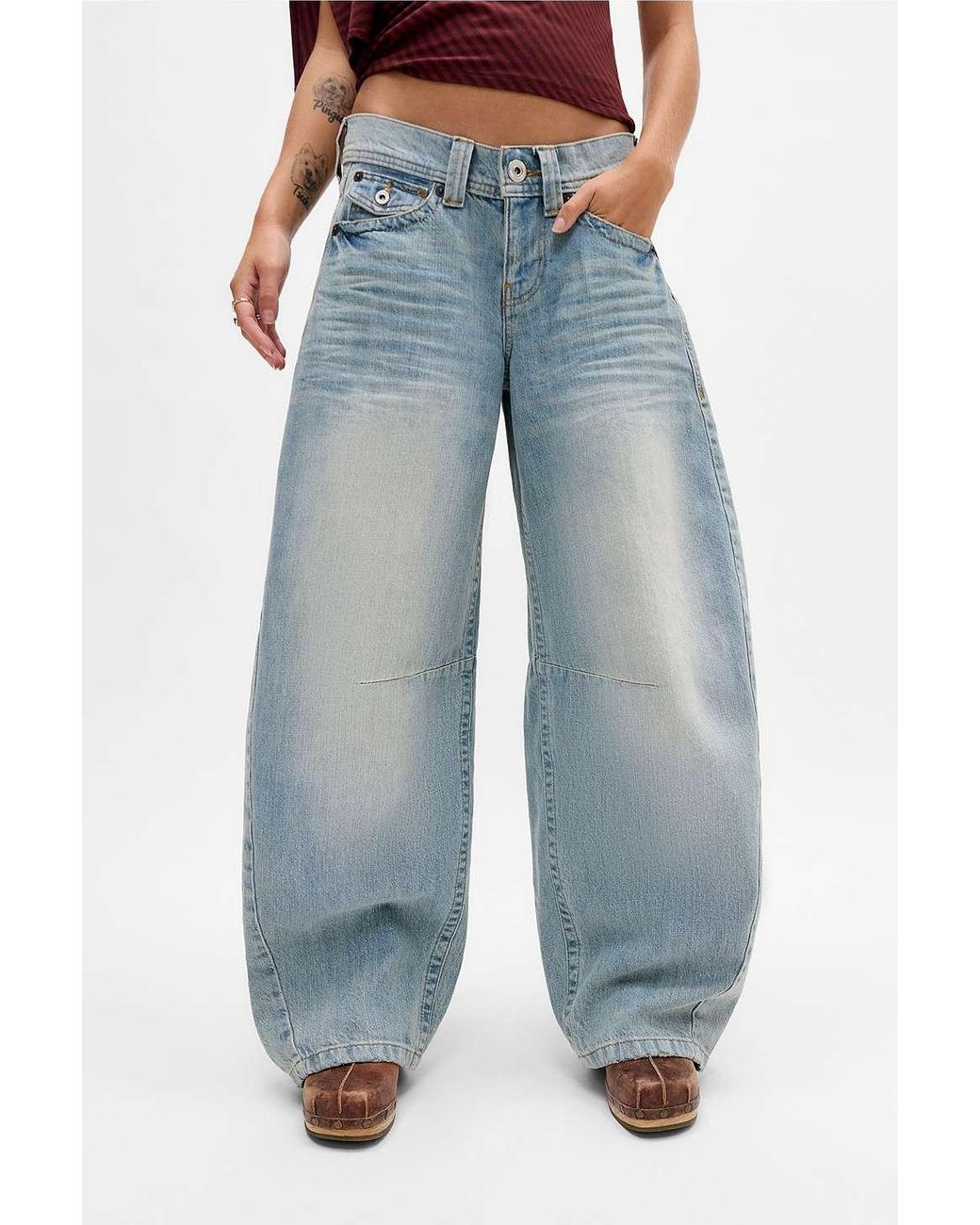 BDG Kayla Lowrider Cocoon Jeans In Blue Lyst UK