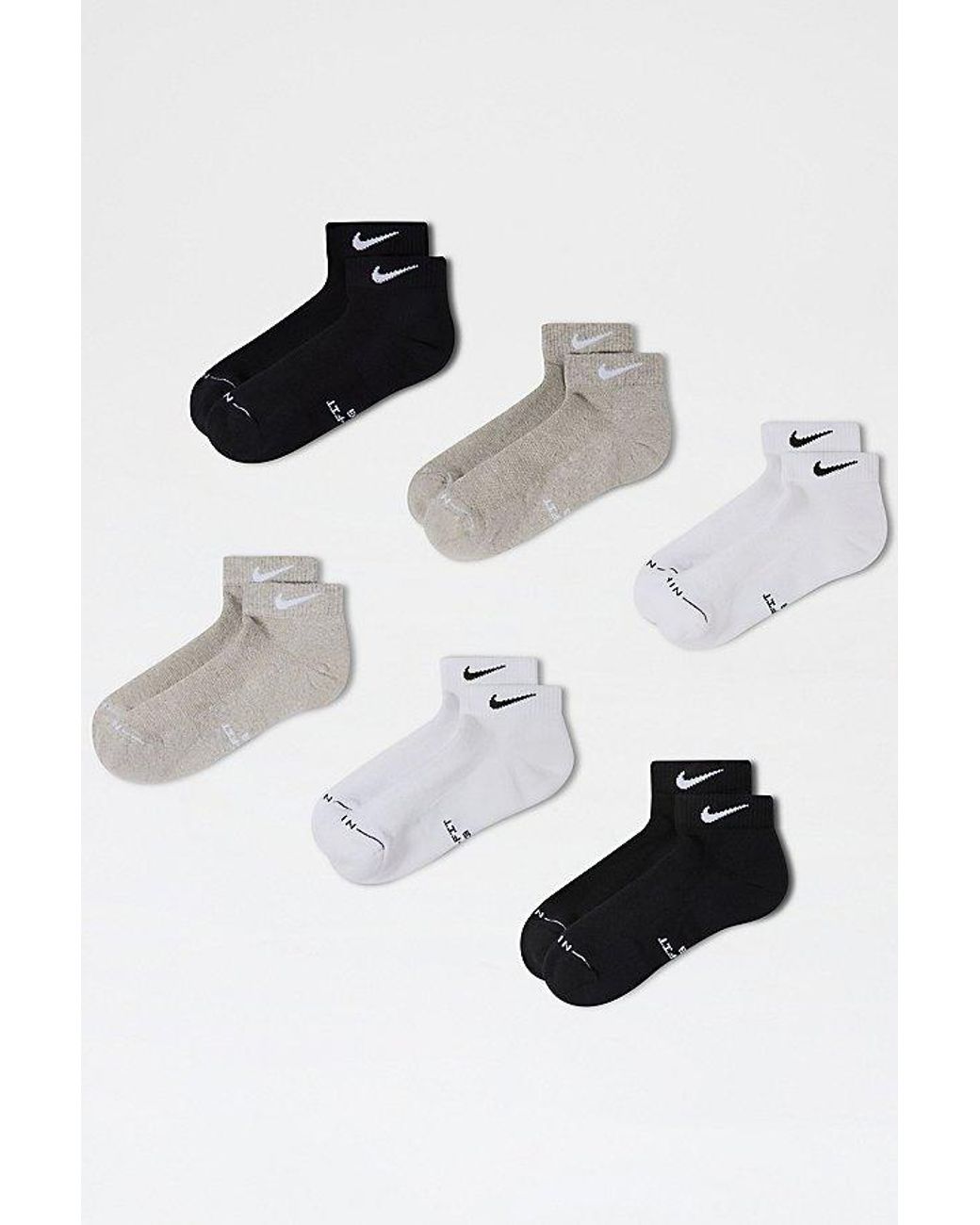 Nike White Everyday Elevated Lowcut Socks 6-Pack for men